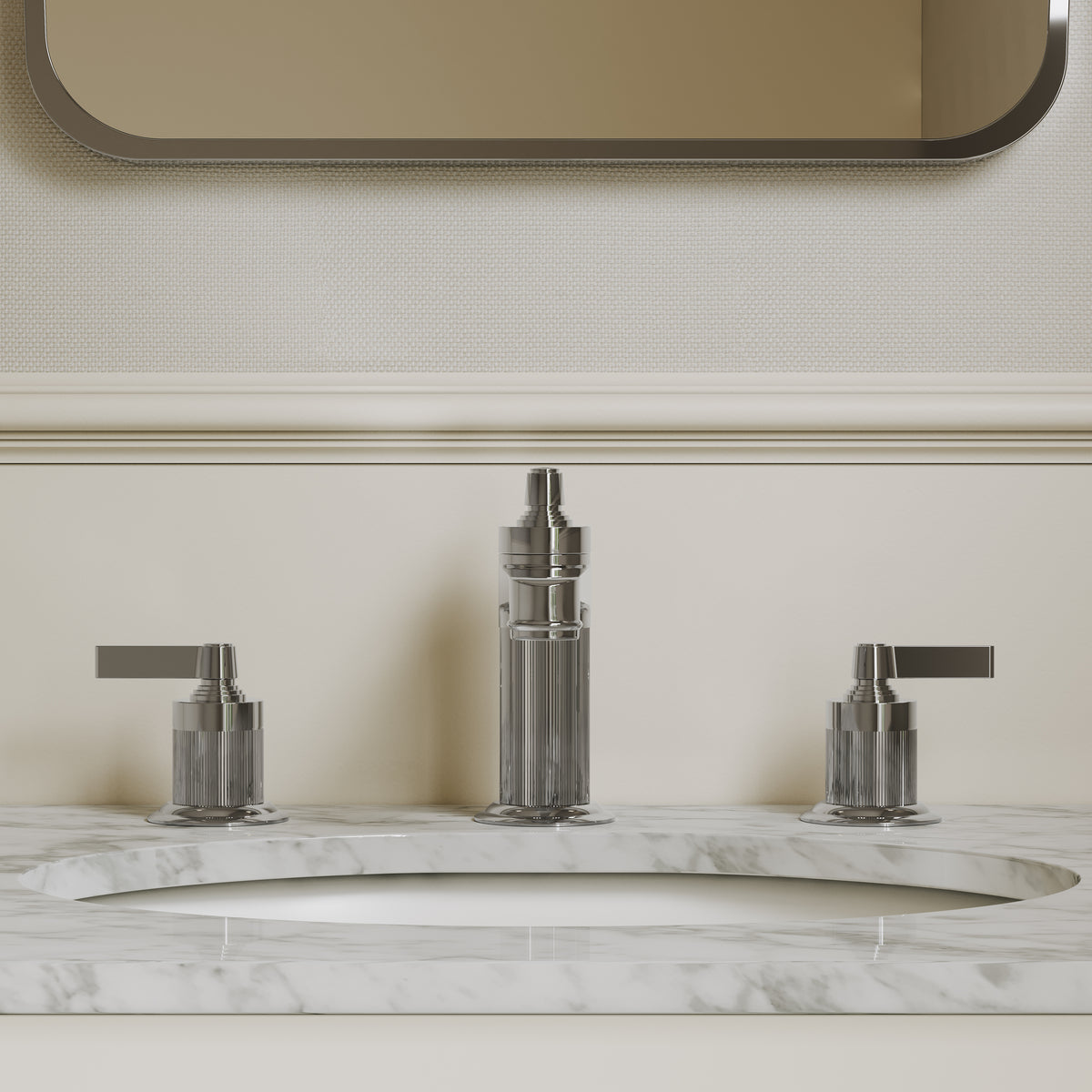 Pembury Polished Nickel 3 Hole Deck Mounted Basin Mixer Tap