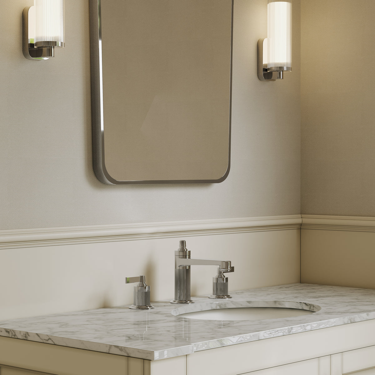 Pembury Polished Nickel 3 Hole Deck Mounted Basin Mixer Tap