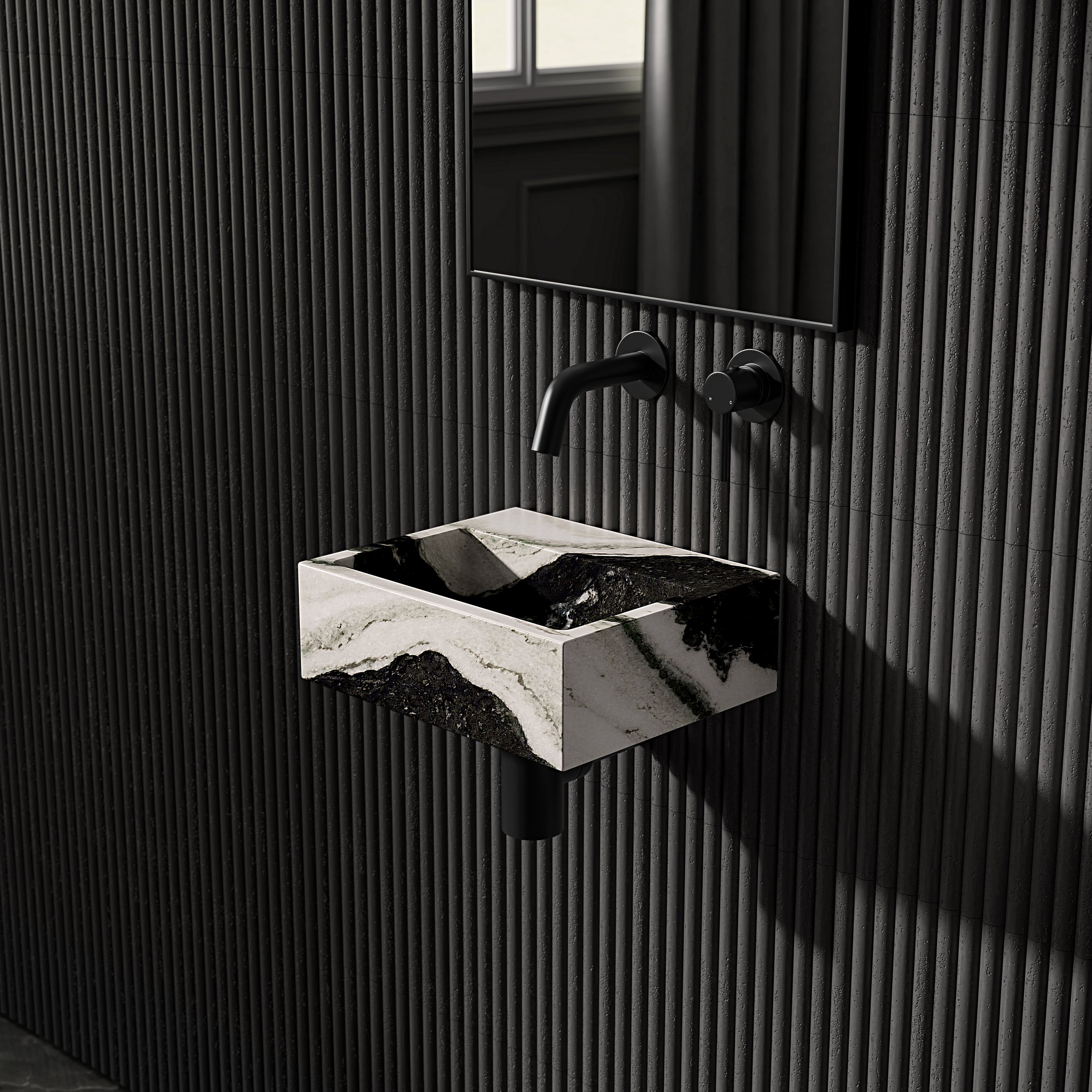 Nuvola Panda Marble Wall Hung Basin 300mm