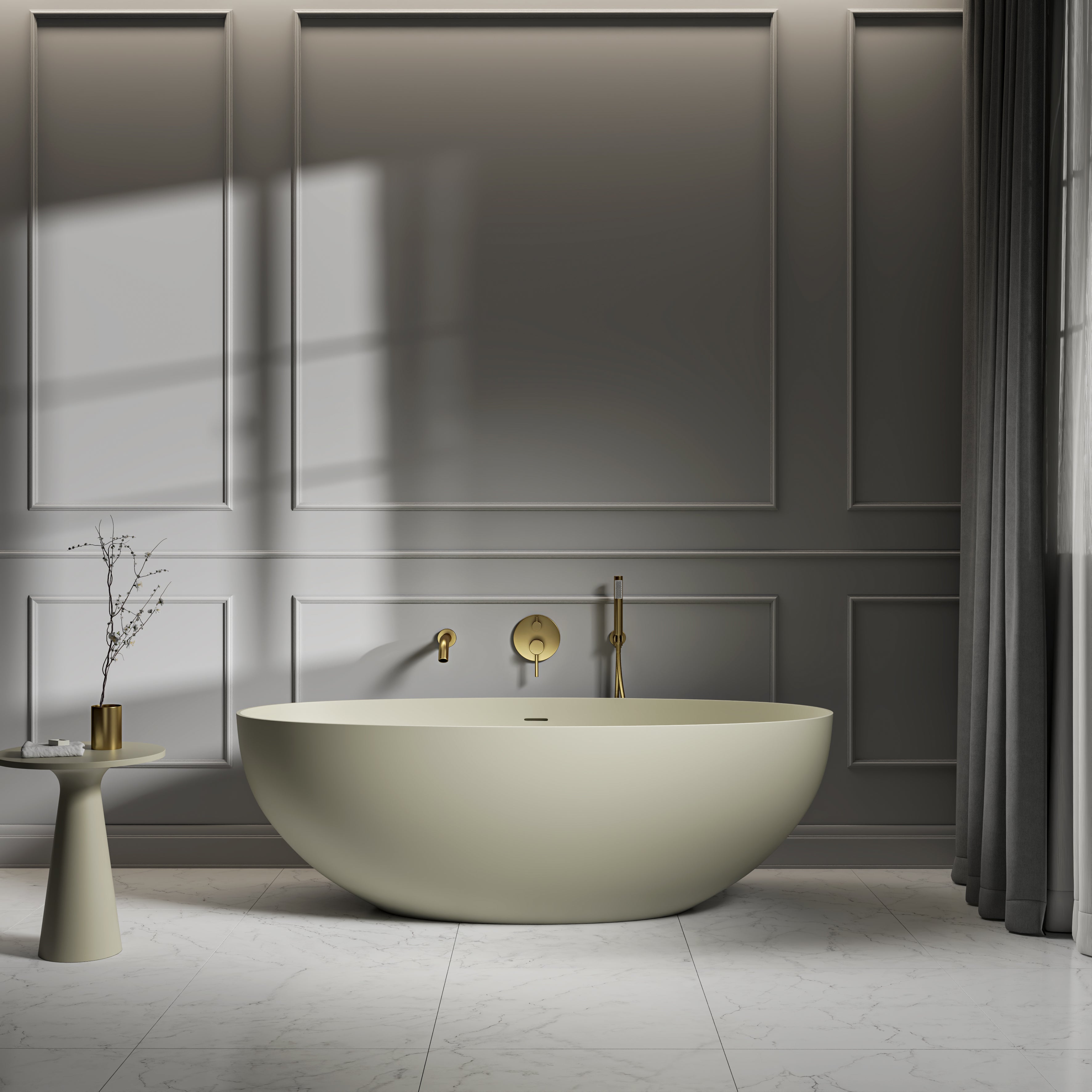 Bromley Freestanding Sage Stone Bath 1700mm