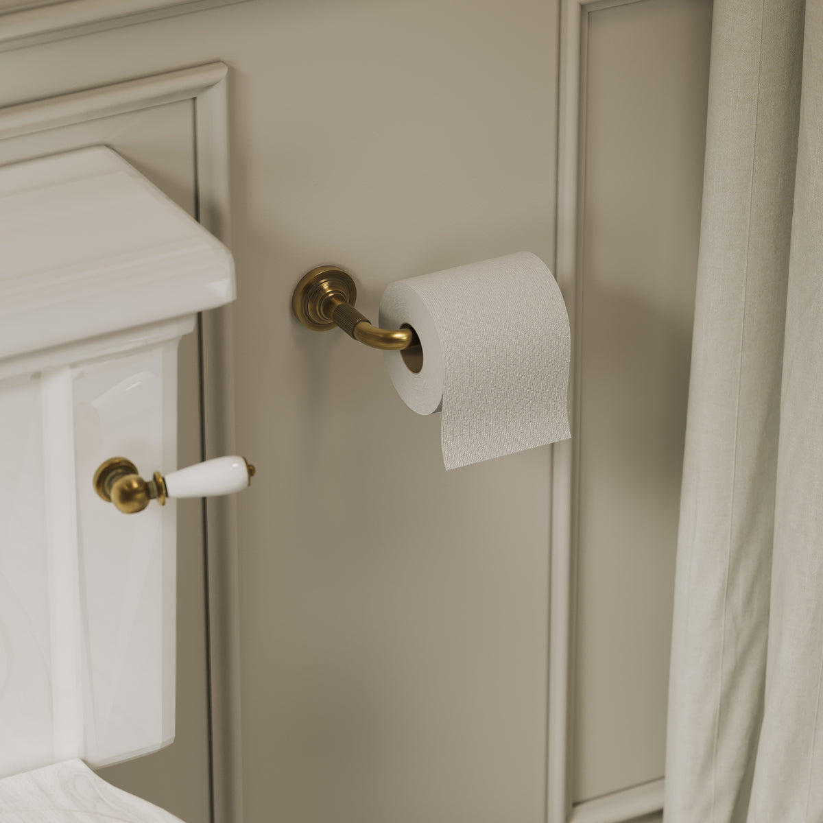 Pembury Brushed Bronze Toilet Roll Holder