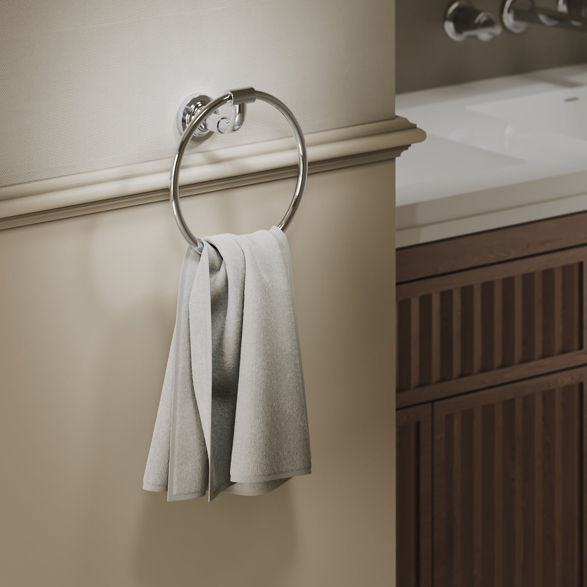 Pembury Polished Nickel Towel Ring