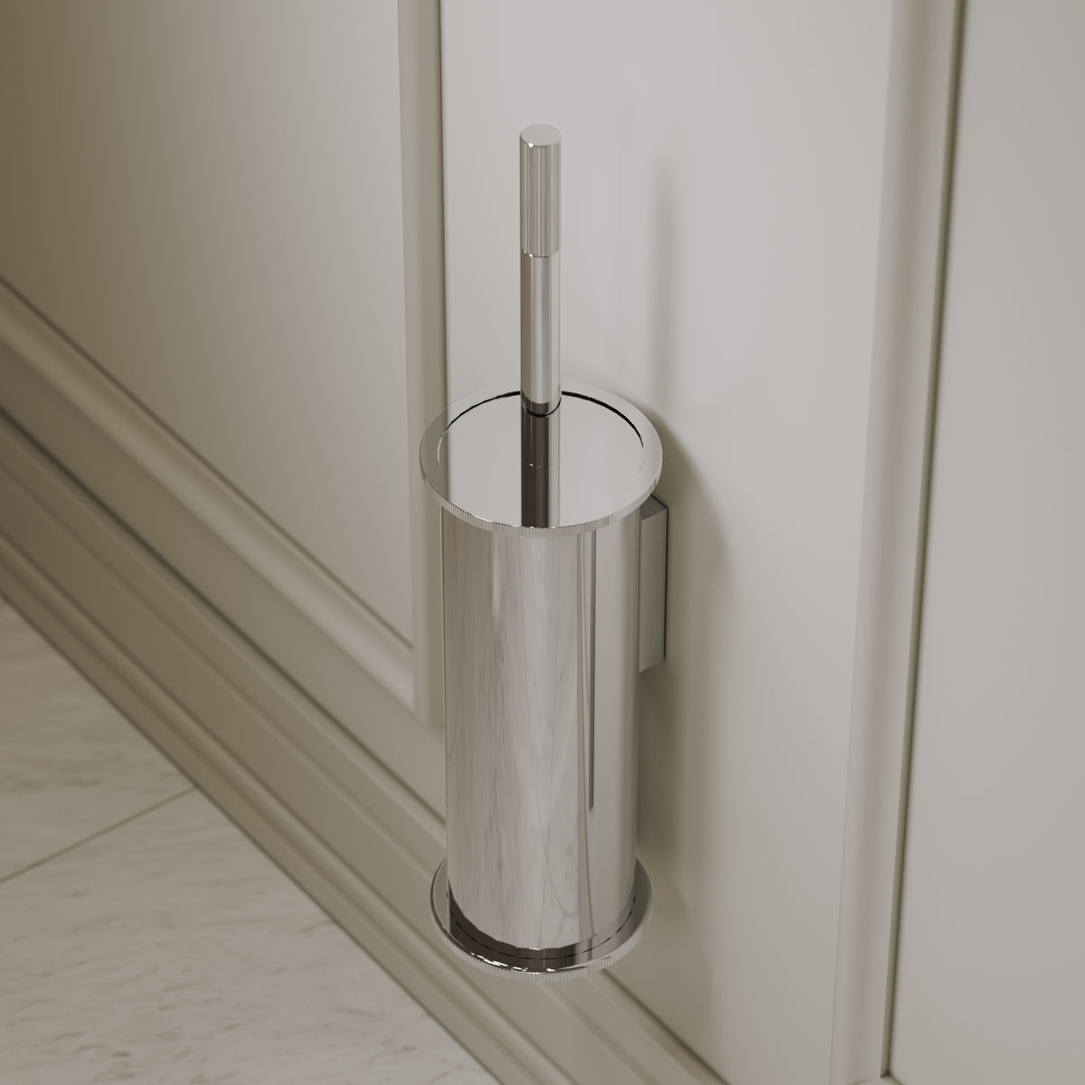 Pembury Polished Nickel Wall Mounted Toilet Brush