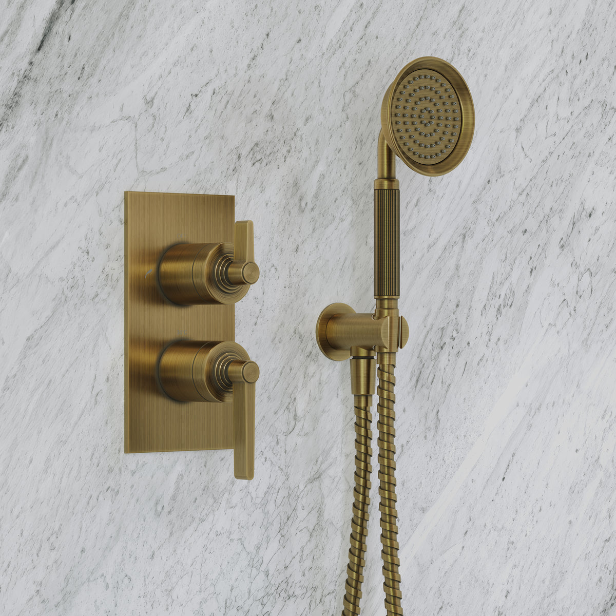 Pembury Brushed Bronze Thermostatic Shower With Handheld Shower