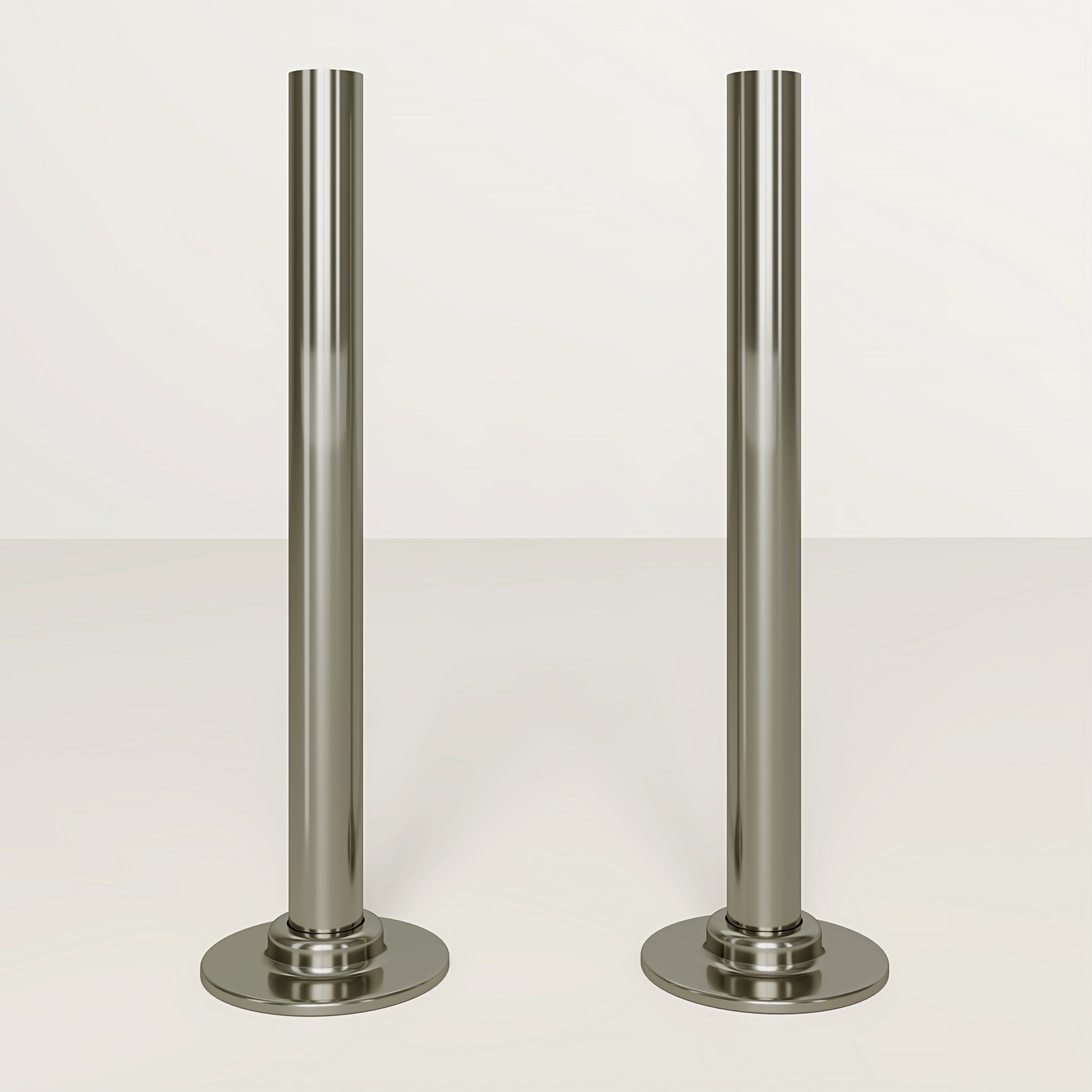 Polished Nickel Radiator Pipe Extension Kit