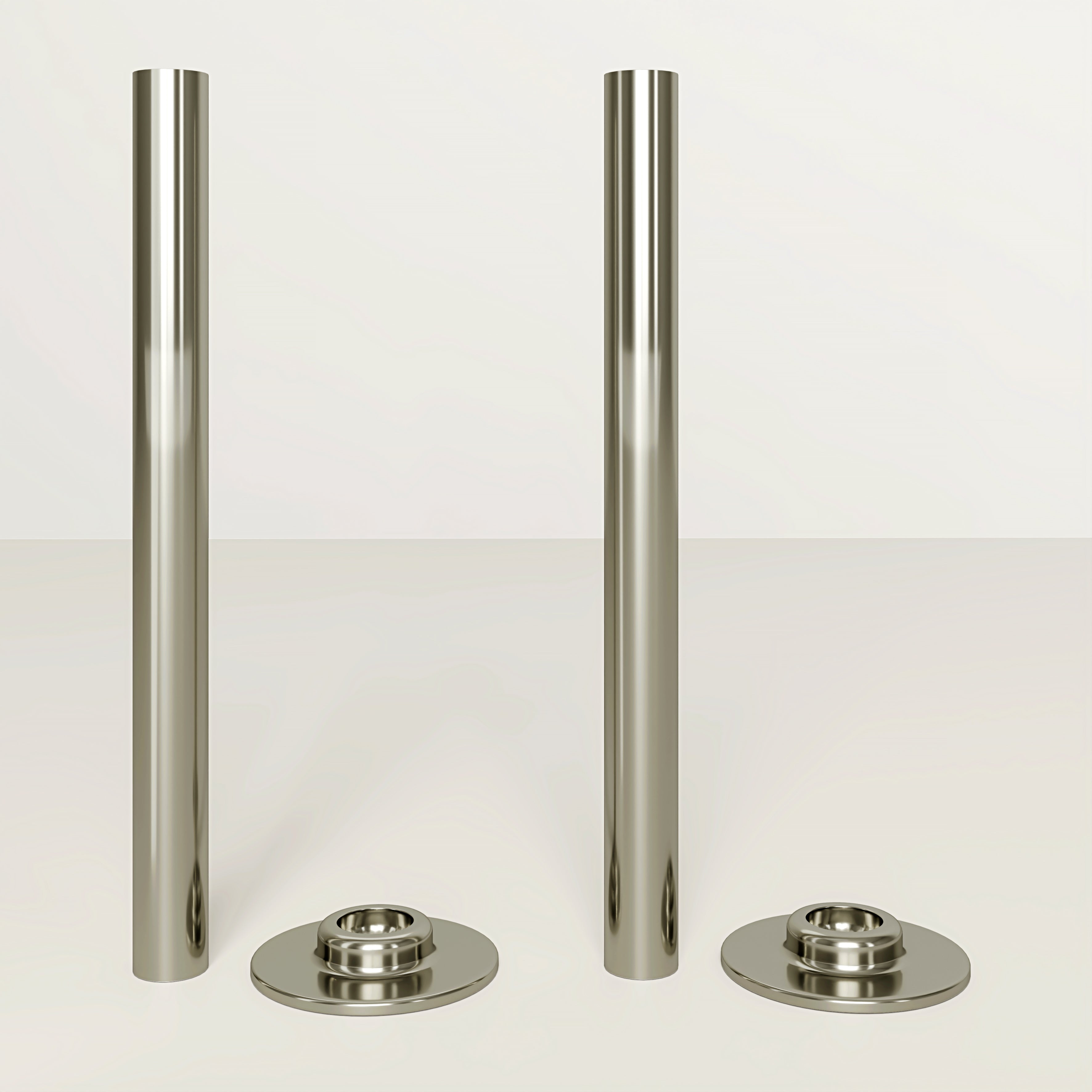 Polished Nickel Radiator Pipe Extension Kit