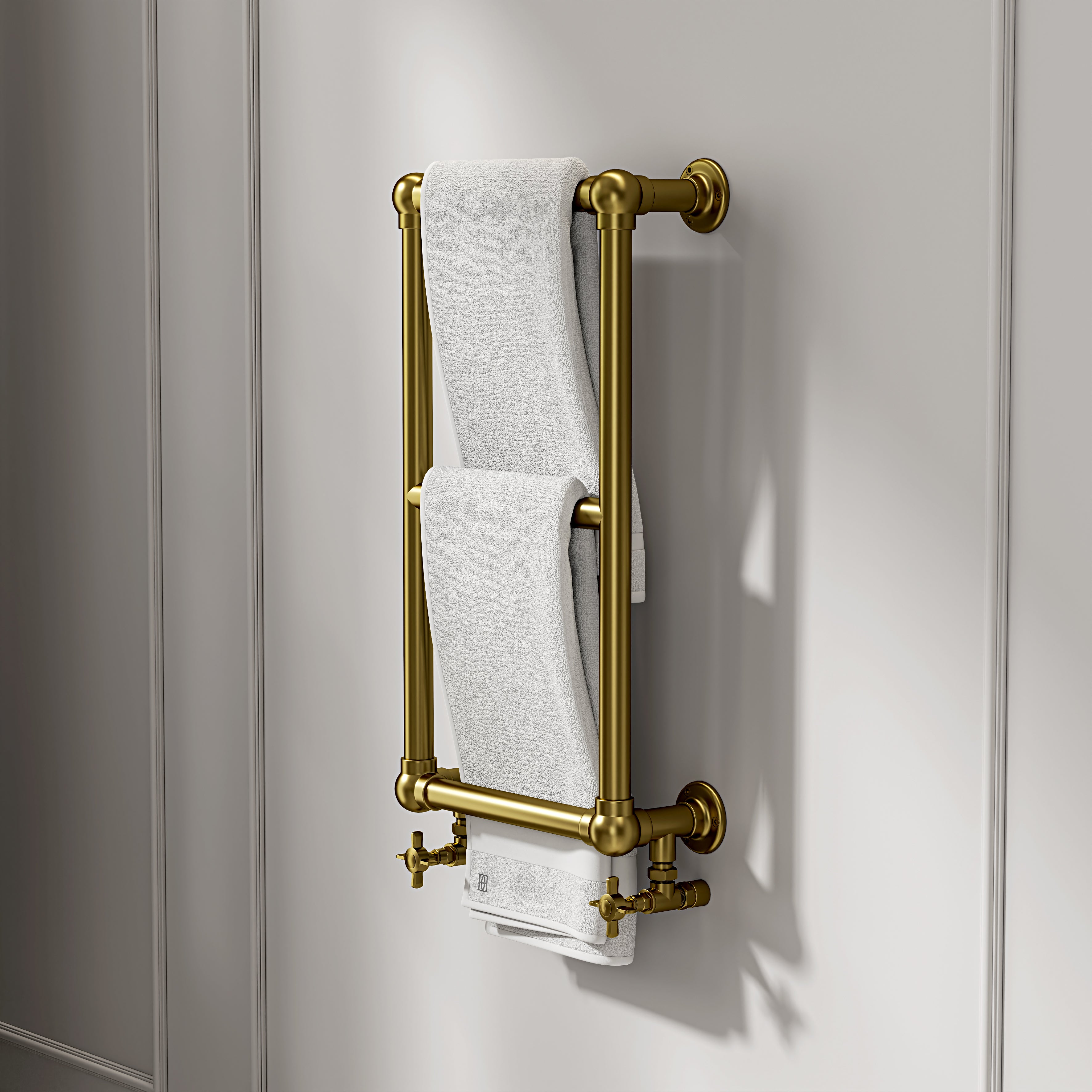 Camden Wall Mounted 3-bar Traditional Heated Towel Warmer Radiator Brushed Gold