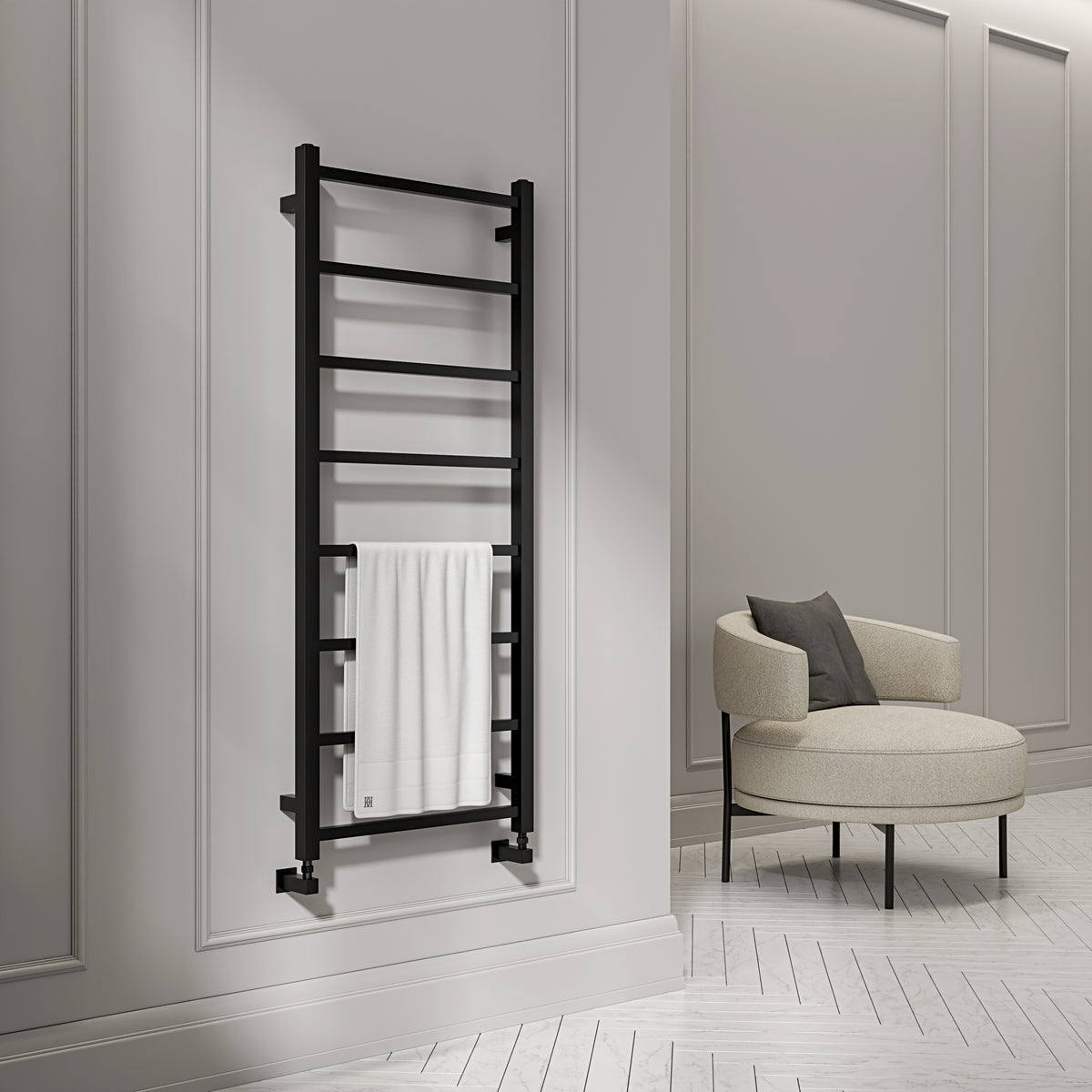 Black Matte Radiator Cecina Matte Black Designer Radiator 1200mm