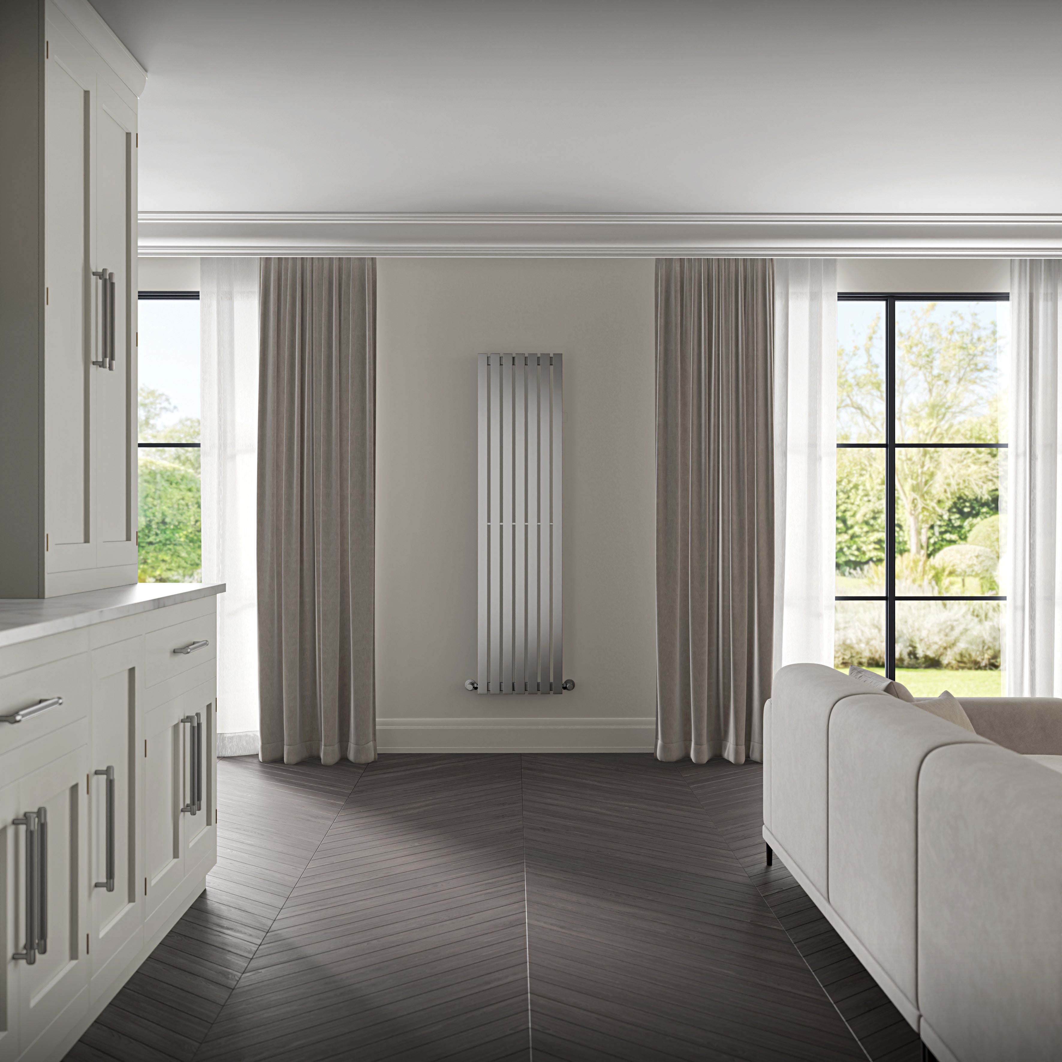 Elias Brushed Stainless Designer Kitchen Radiator