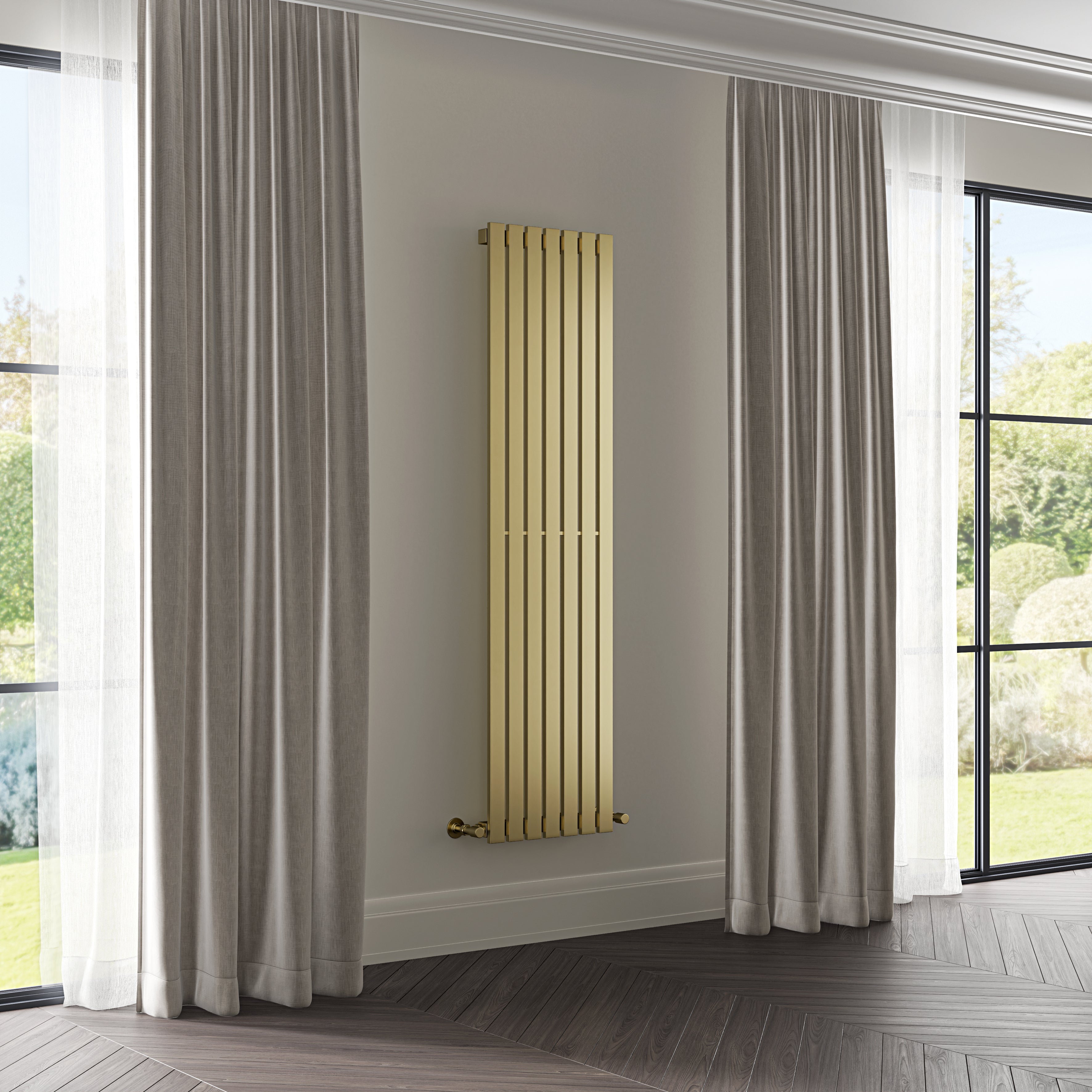 Elias Brushed Gold Designer Kitchen Radiator