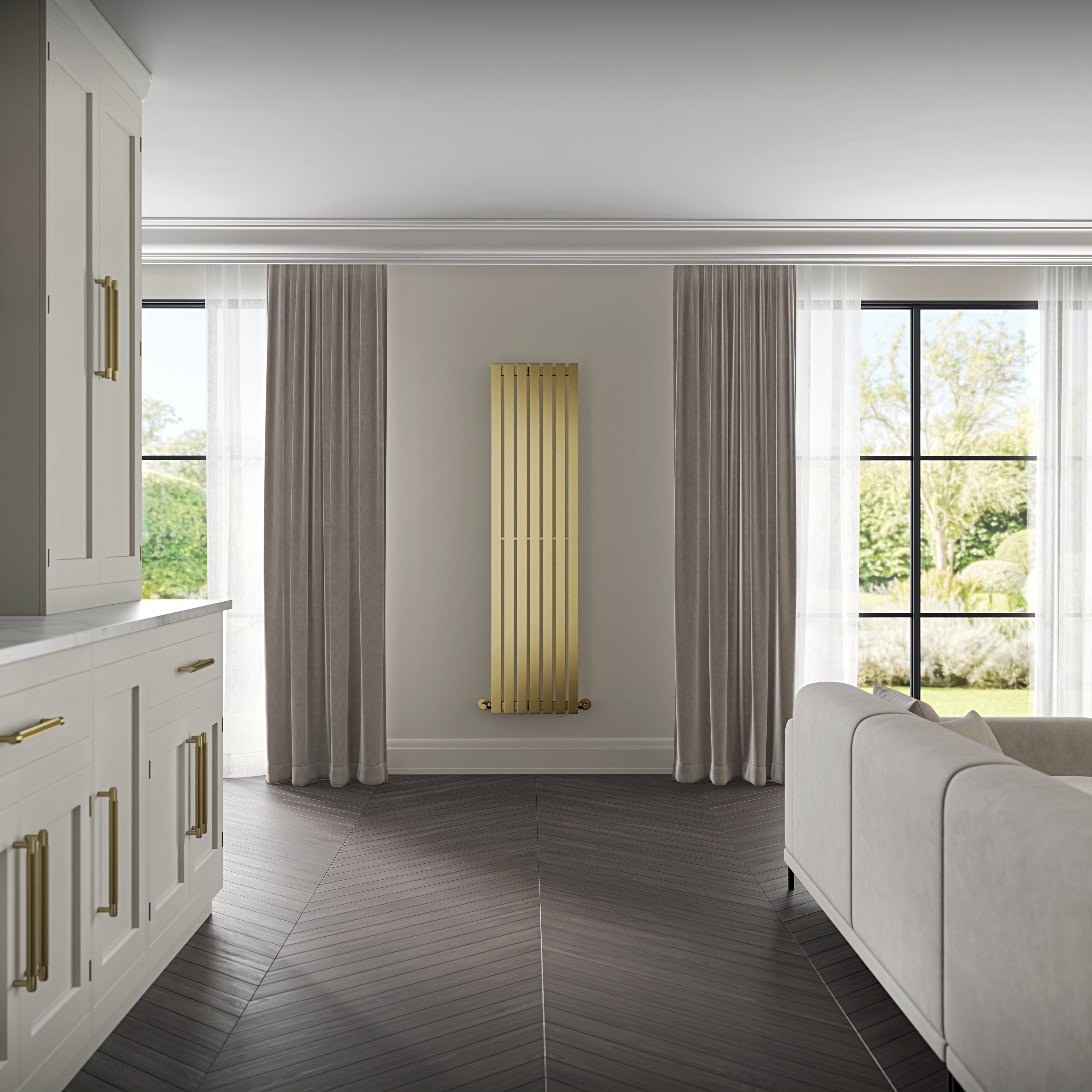 Elias Brushed Gold Designer Kitchen Radiator