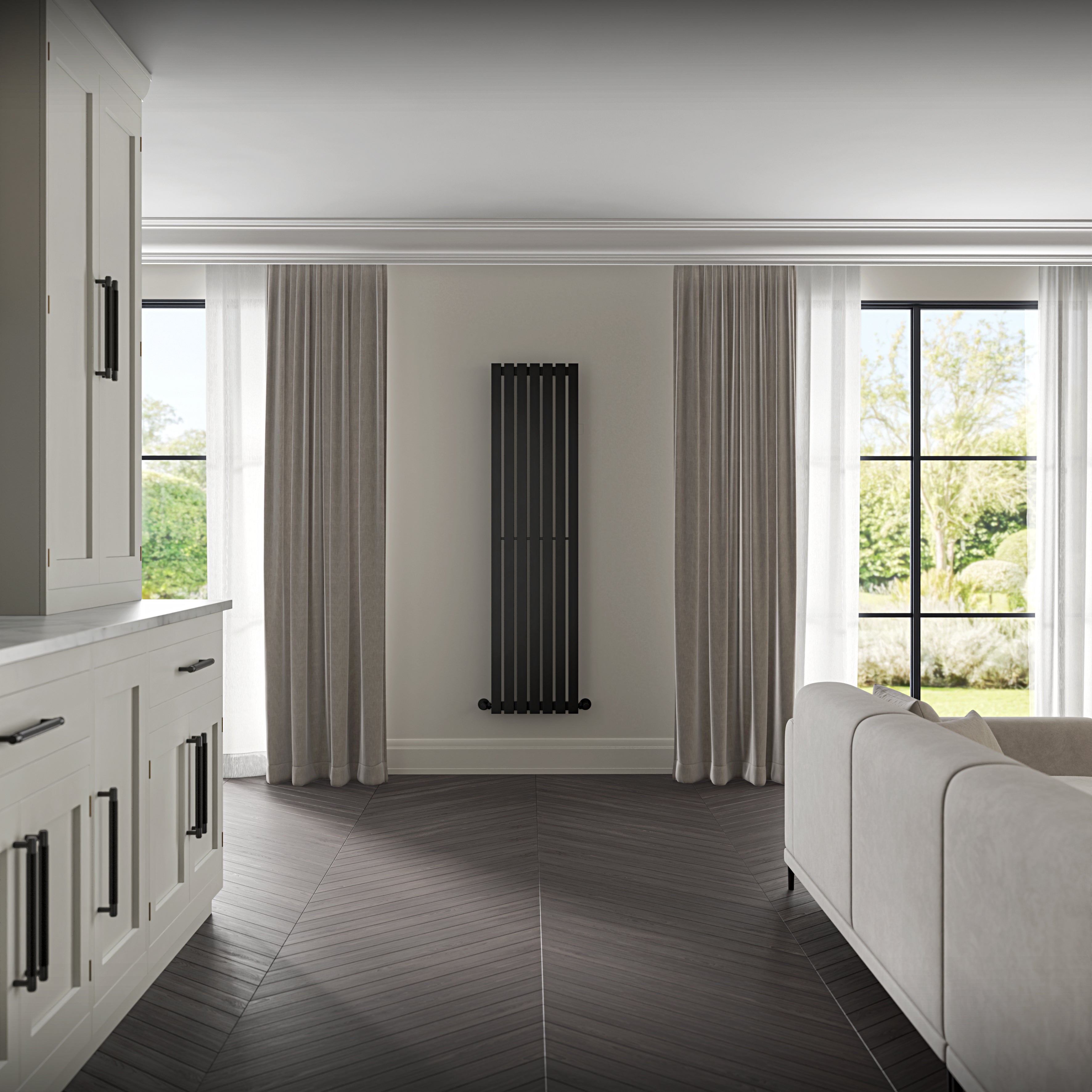 Elias Matte Black Designer Kitchen Radiator