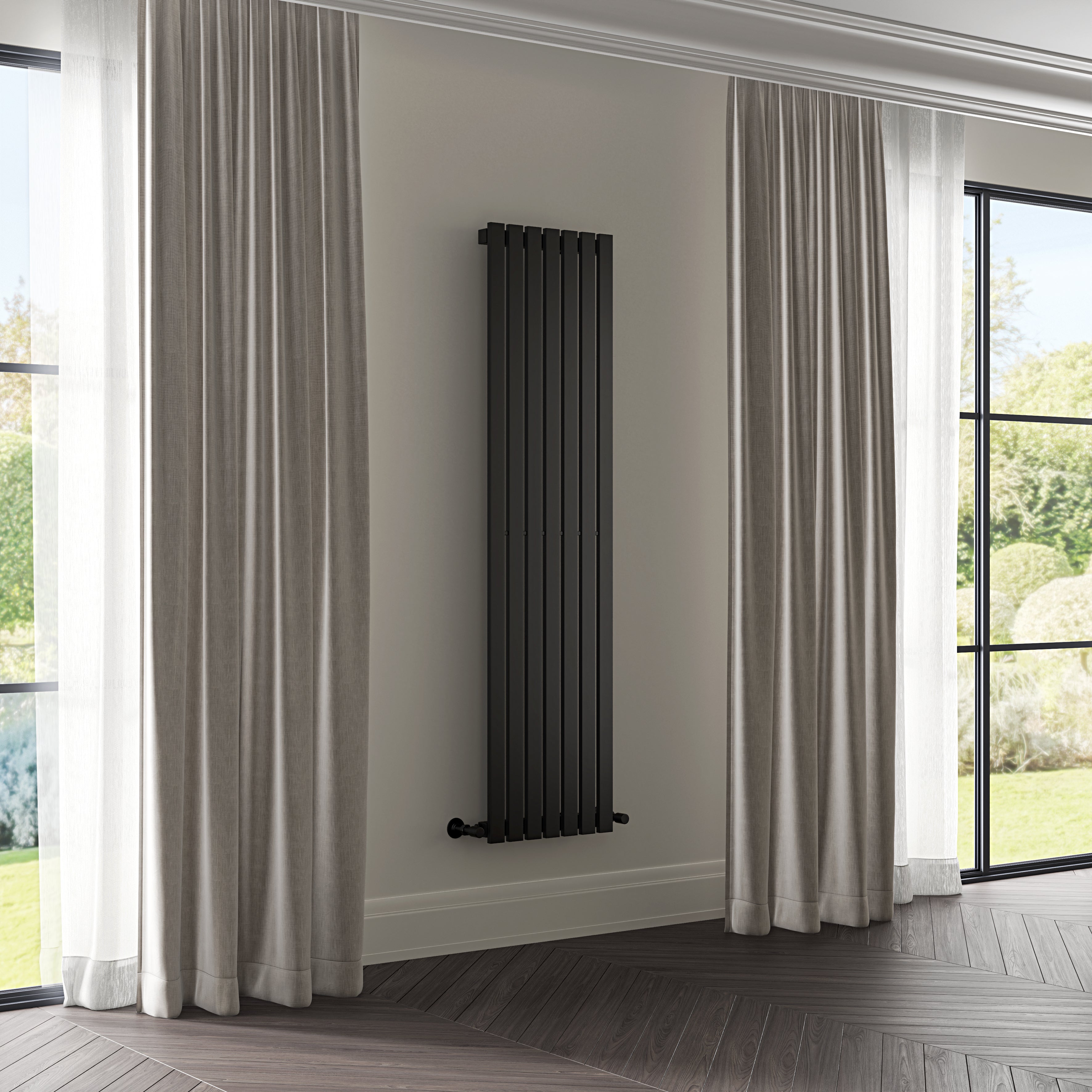 Elias Matte Black Designer Kitchen Radiator