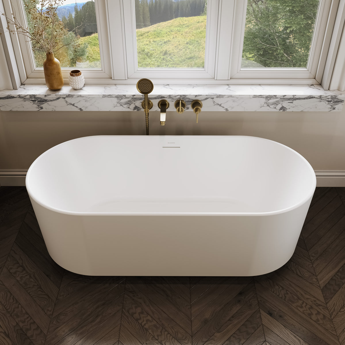 Rowley Light White Freestanding Acrylic Bath 1700mm