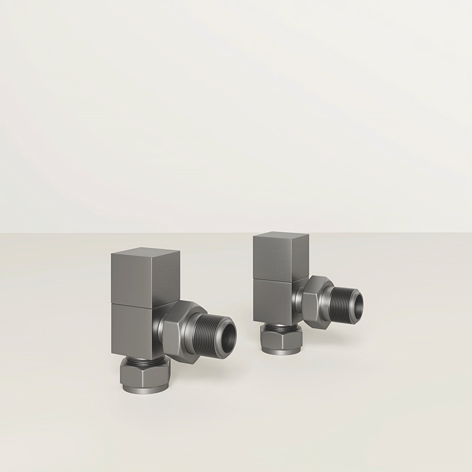 Brushed Stainless Square Radiator Valves
