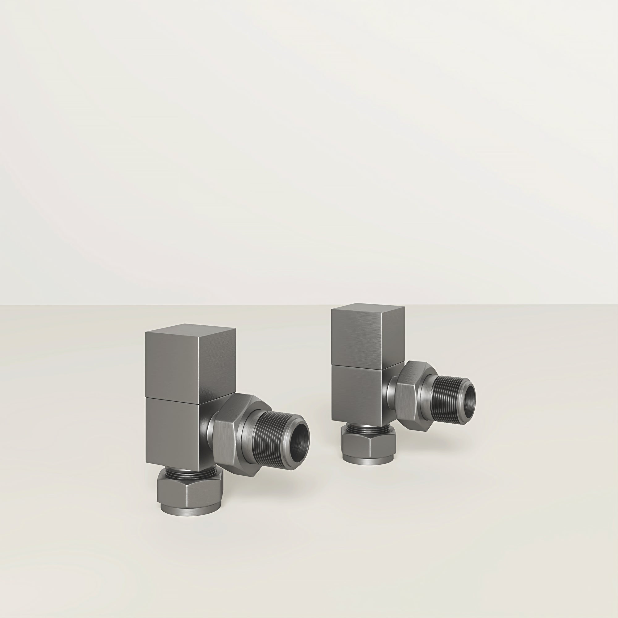 Brushed Stainless Square Radiator Valves