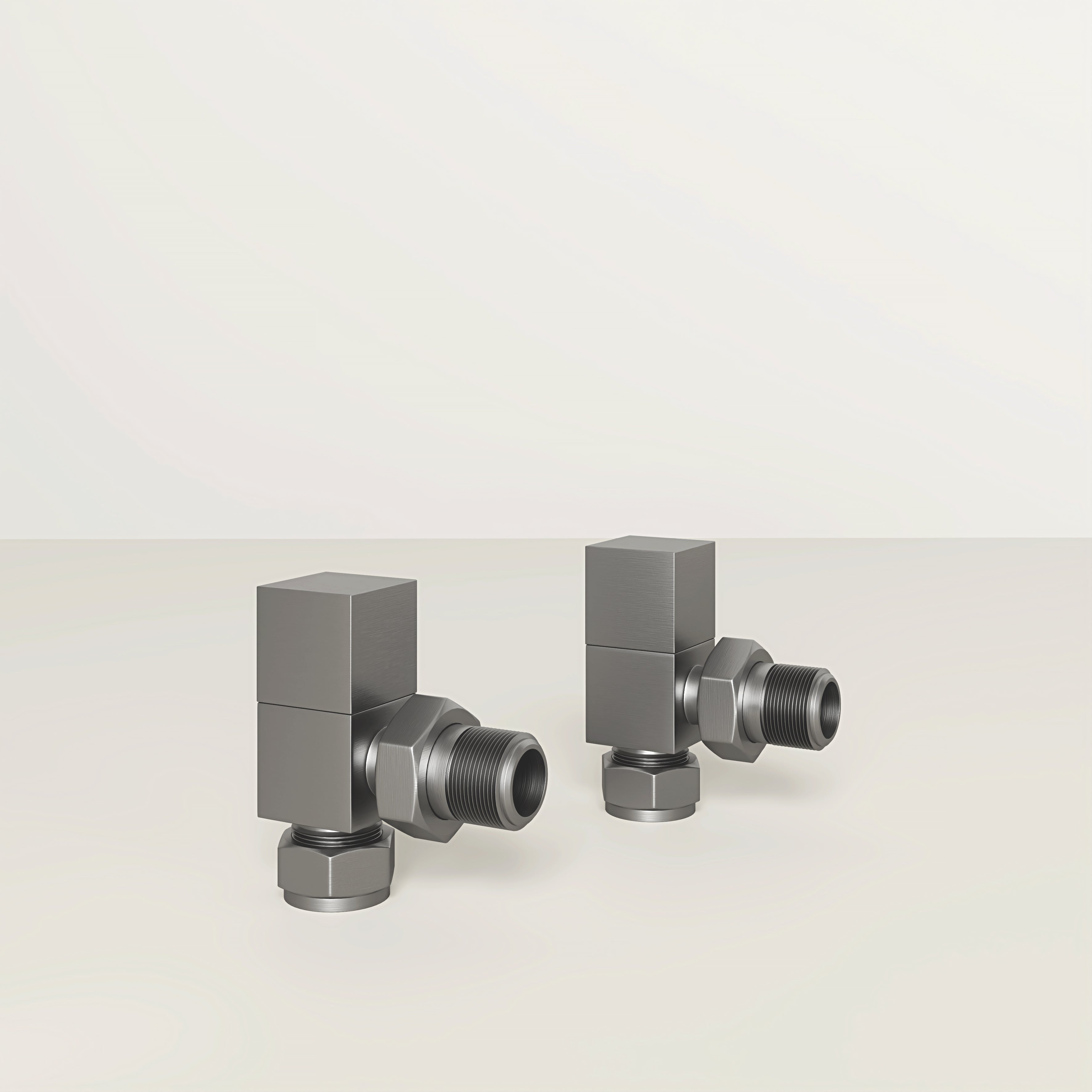 Brushed Stainless Square Radiator Valves