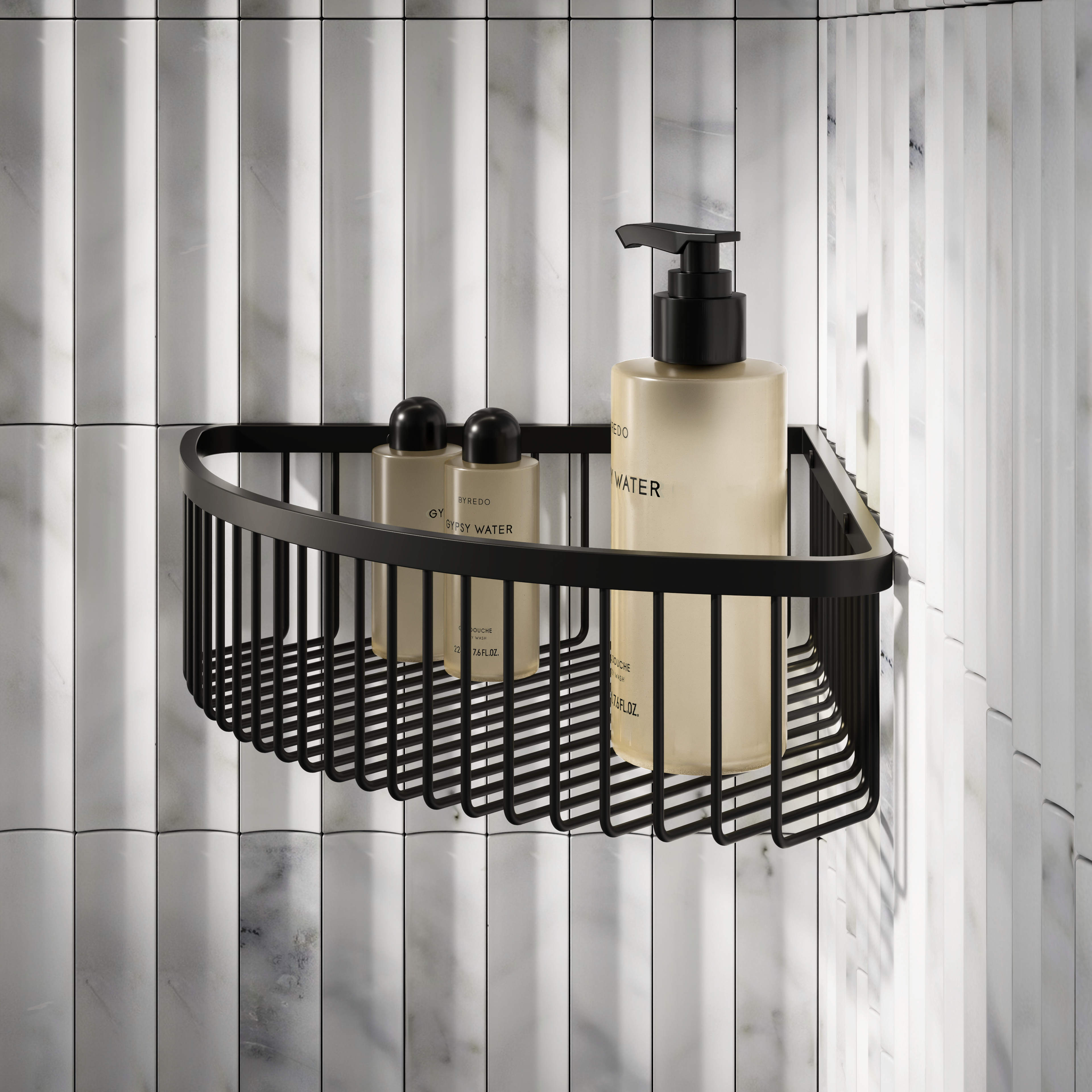 Nuvo Corner Shower Storage Basket Matte Black
