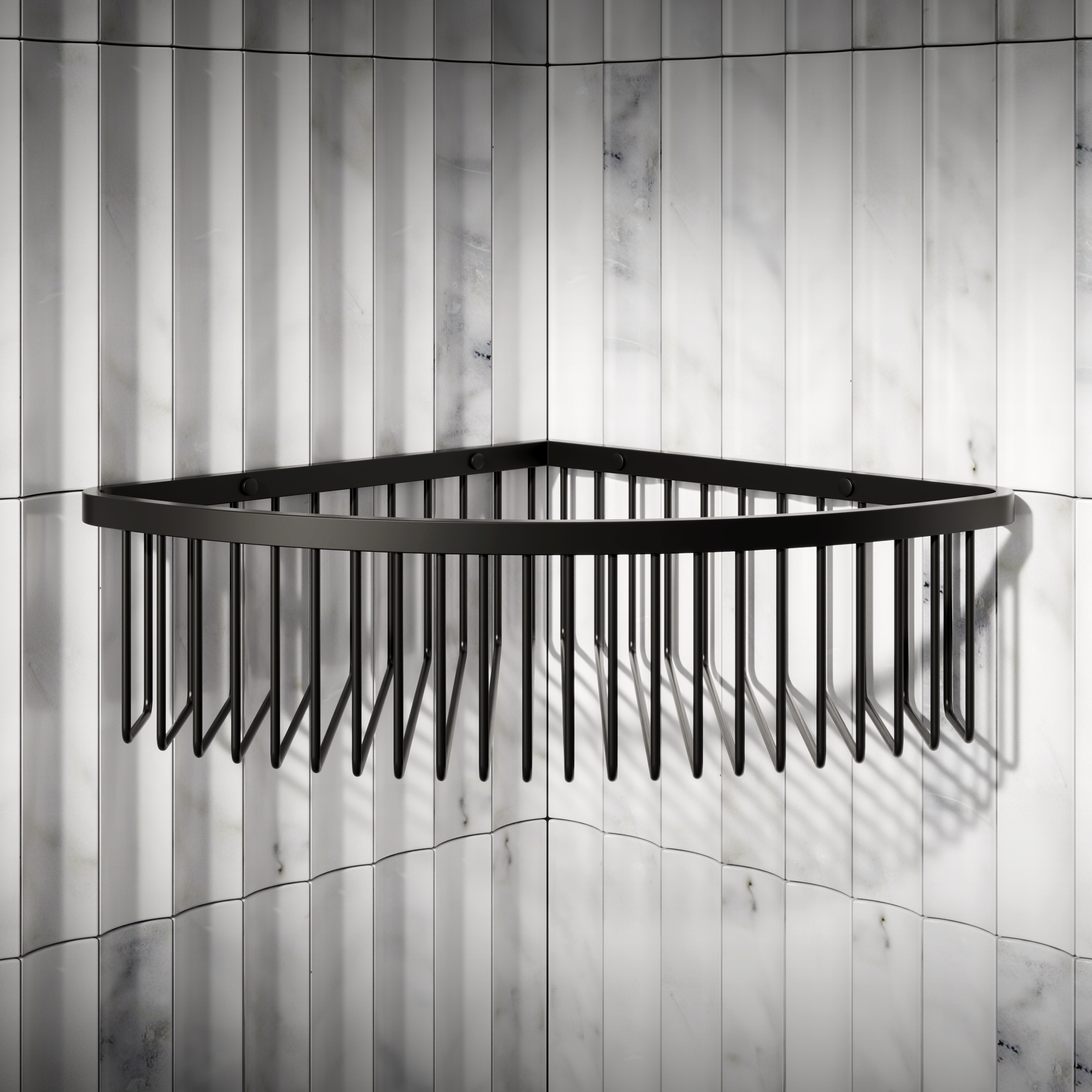 Nuvo Corner Shower Storage Basket Matte Black
