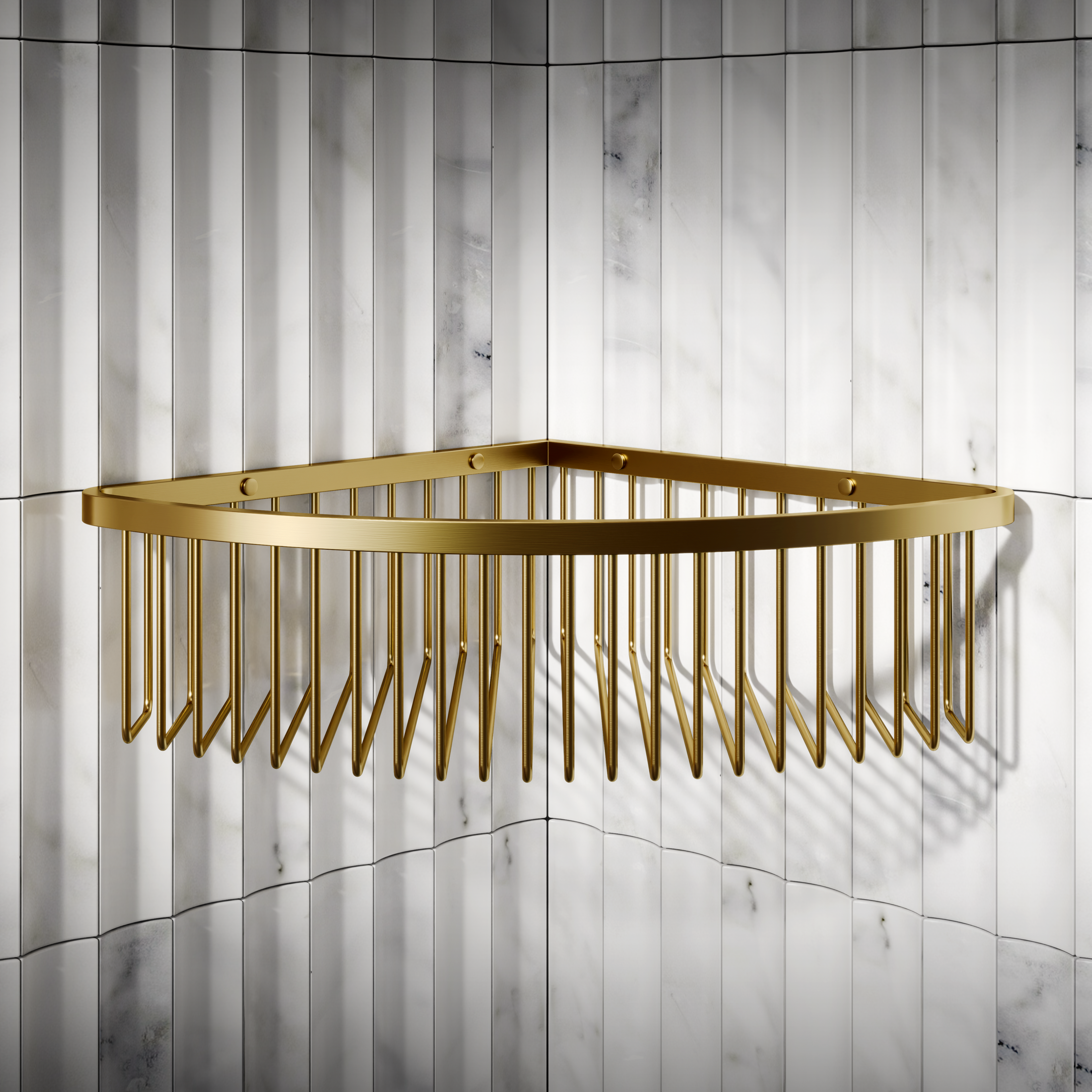 Nuvo Corner Shower Storage Basket Brushed Gold