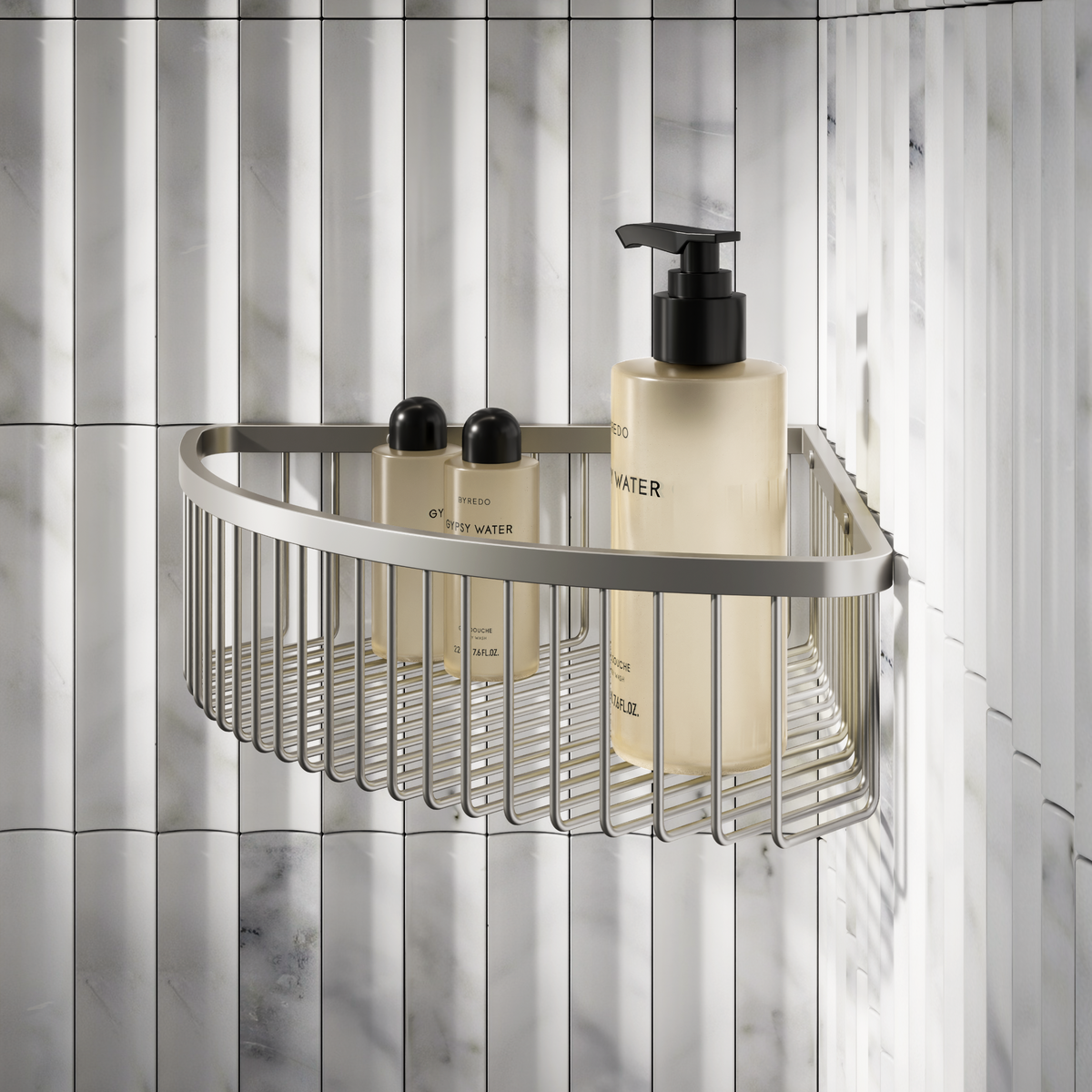 Arlington Corner Shower Storage Basket Polished Nickel