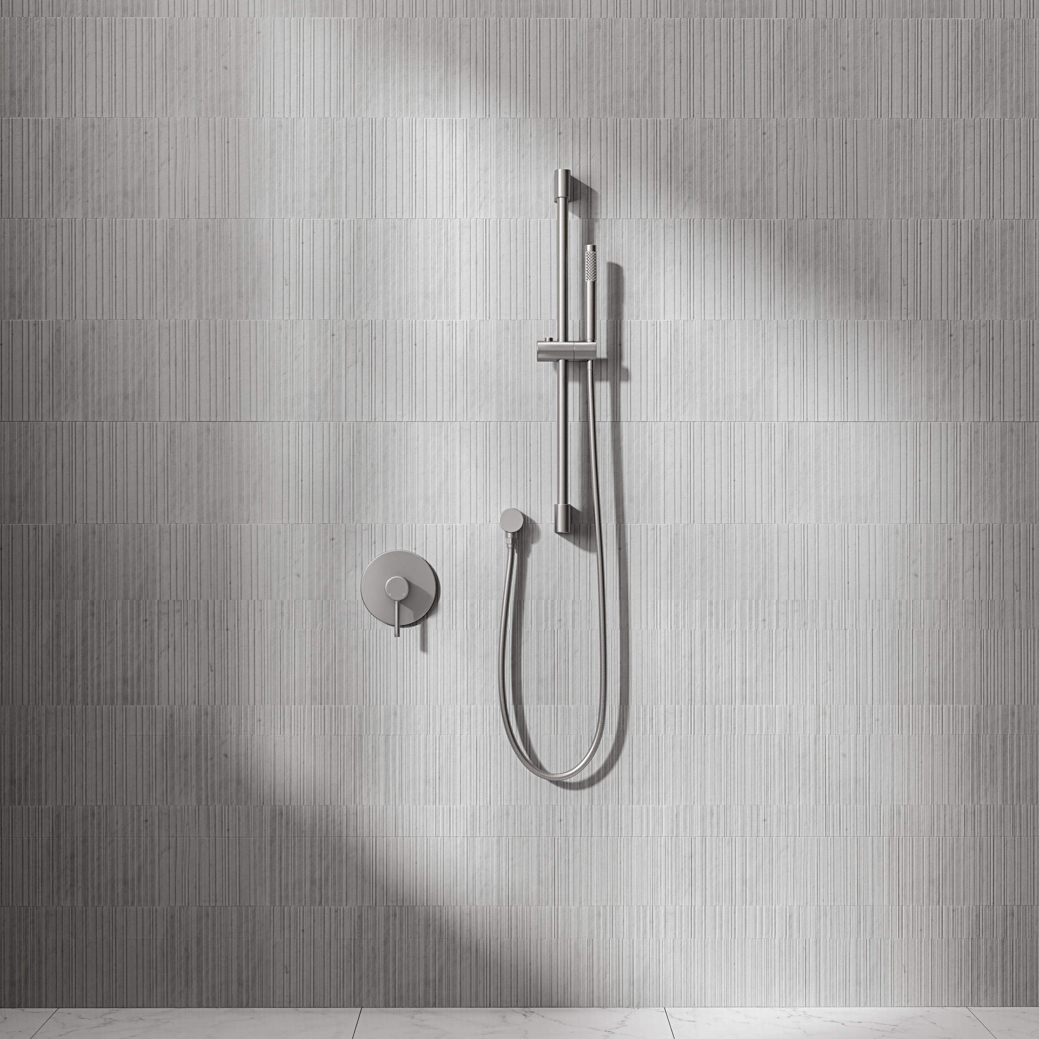 Nuvo Brushed Stainless Shower & Riser Kit