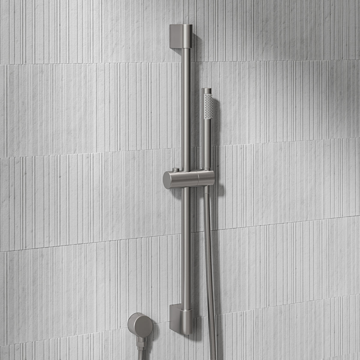 Nuvo Brushed Stainless Shower & Riser Kit