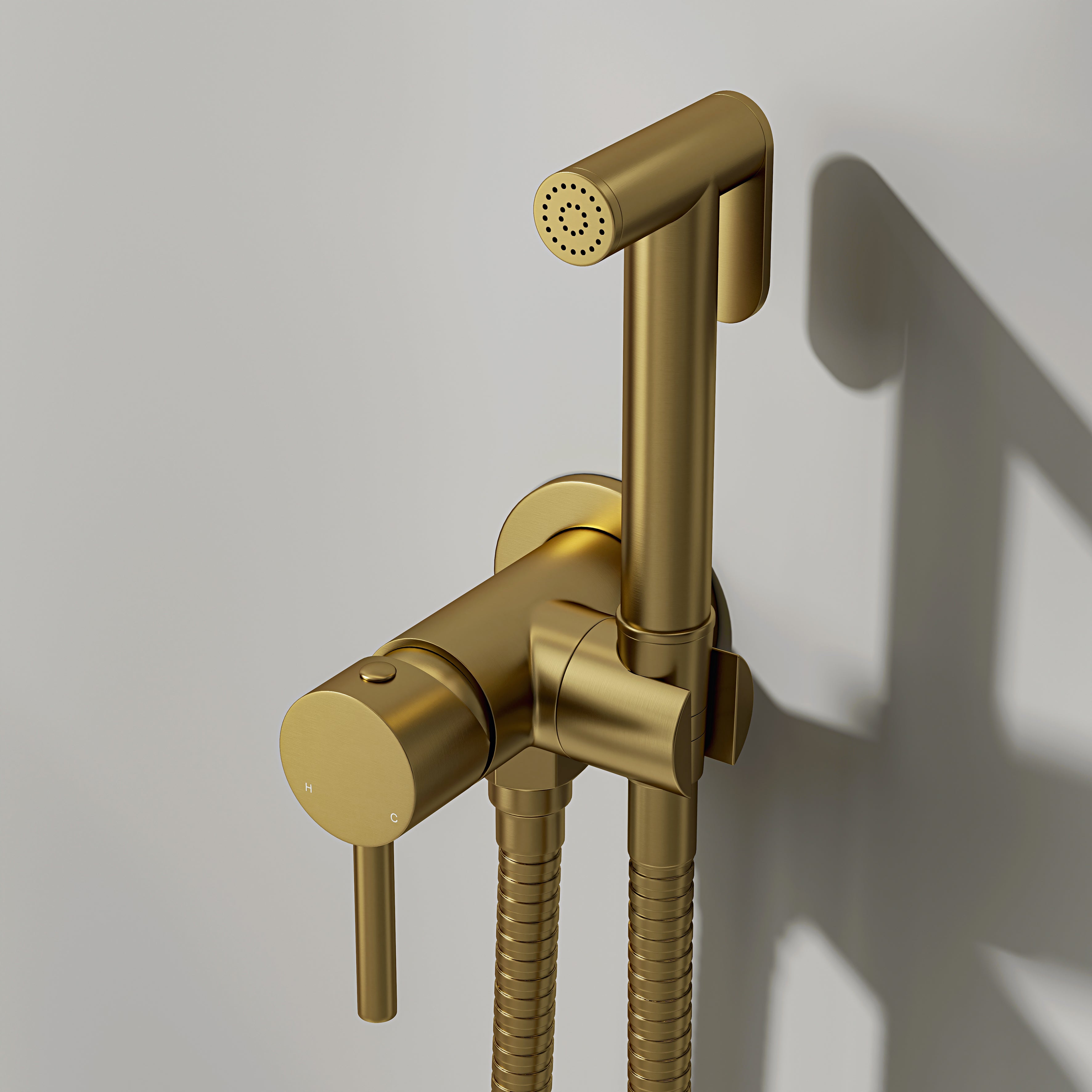 Nuvo Brushed Gold Temperature Controlled Douche Shower Spray Kit