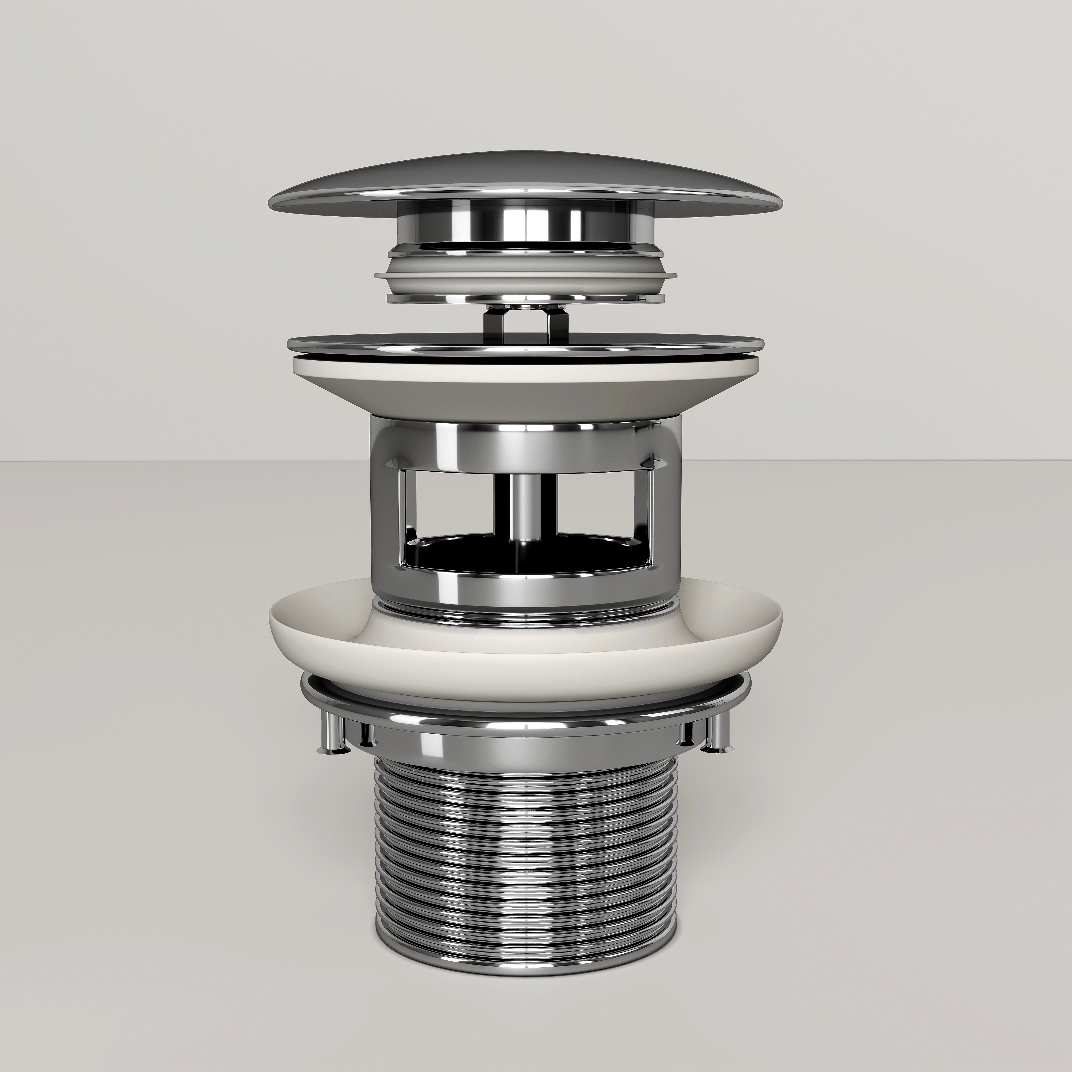 Nuvo Chrome Slotted Click Clack Basin Waste