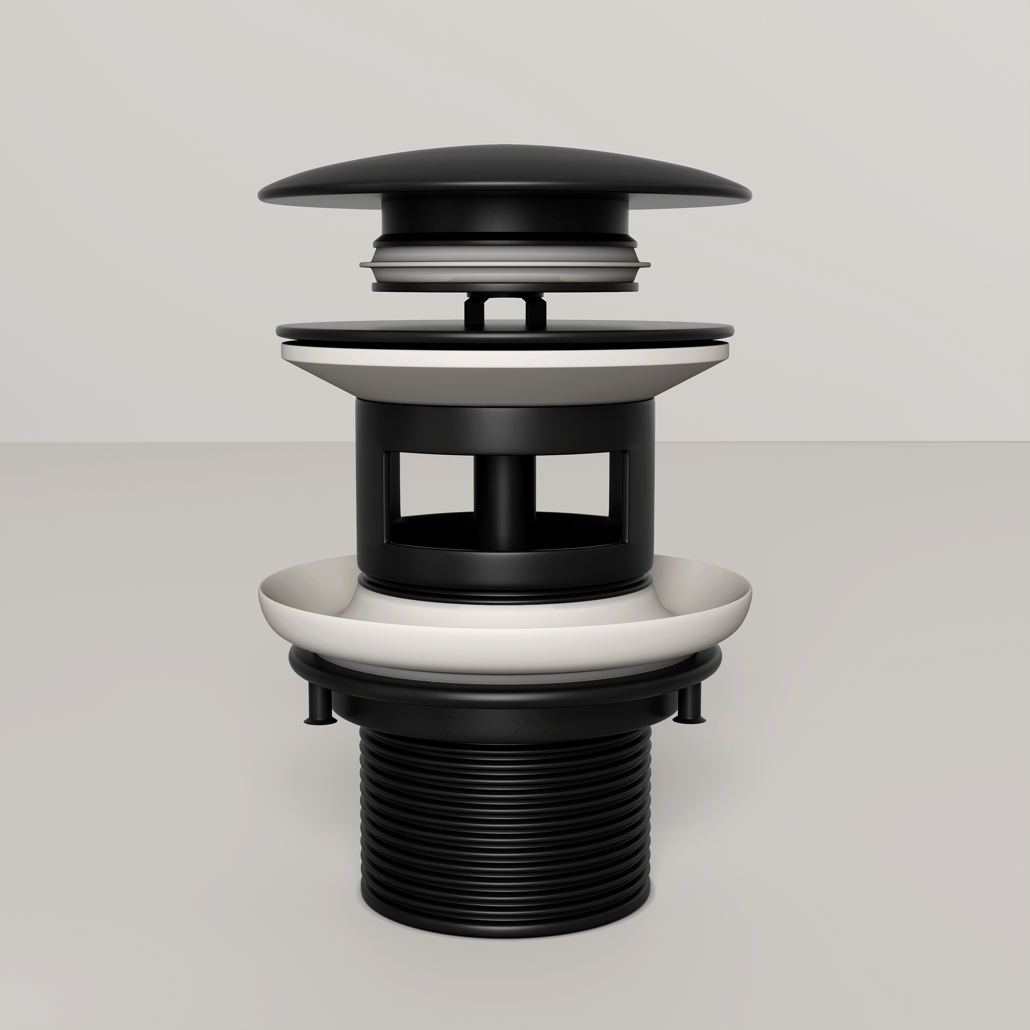 Nuvo Matte Black Slotted Click Clack Basin Waste