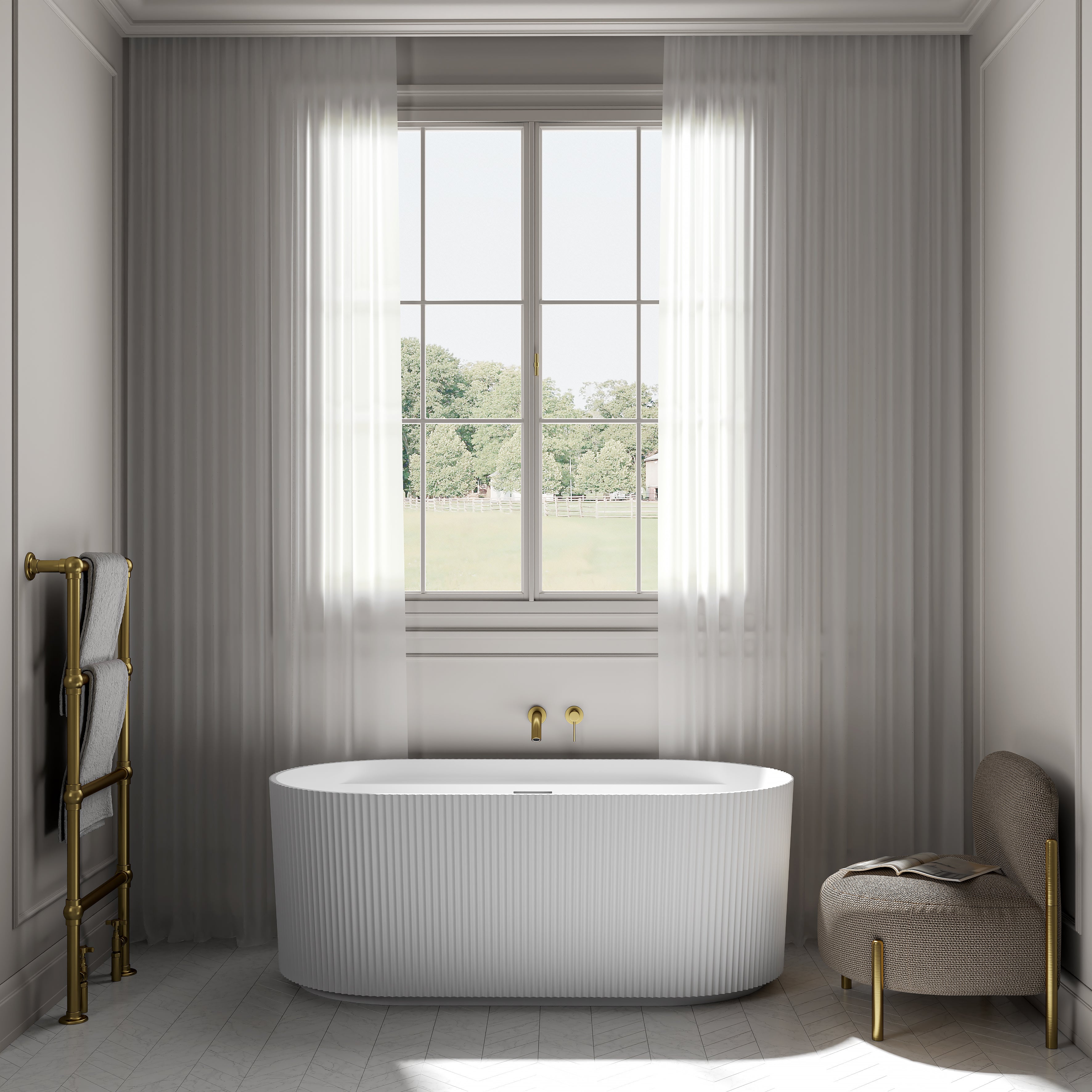 Tisbury Freestanding White Acrylic Bath 1500mm