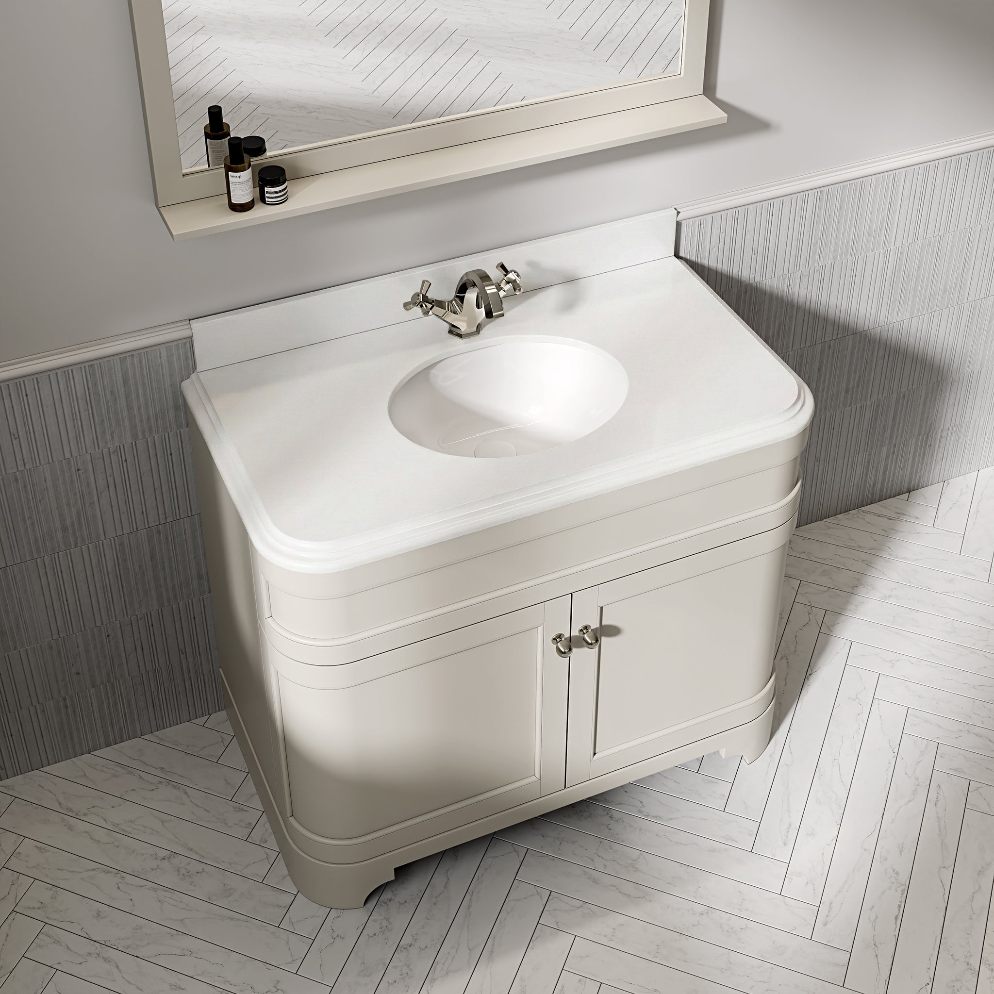 Cobham Quartz Floorstanding Vanity Unit (Matte Stone) 1000mm