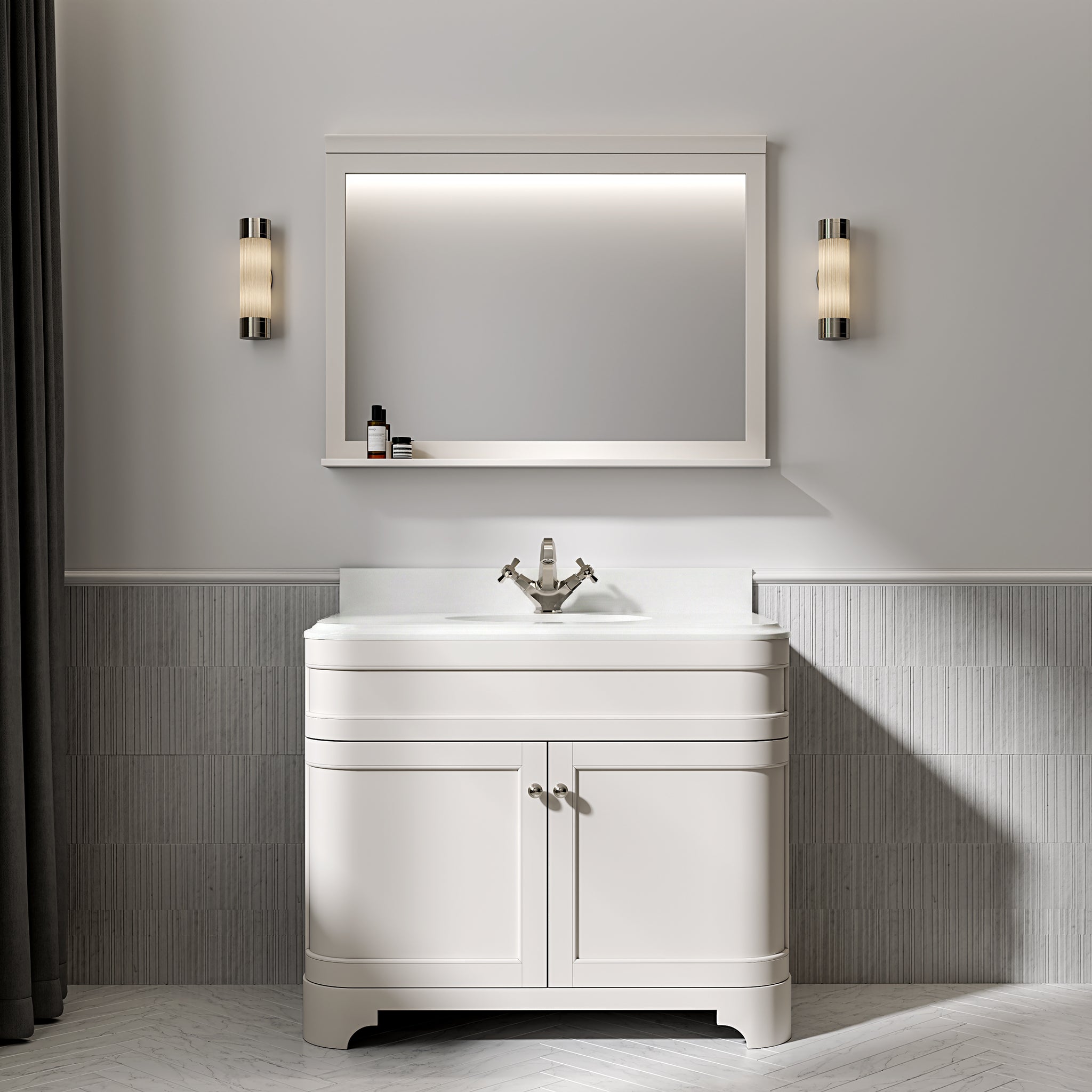 Cobham Quartz Floorstanding Vanity Unit (Matte Cream) 1000mm