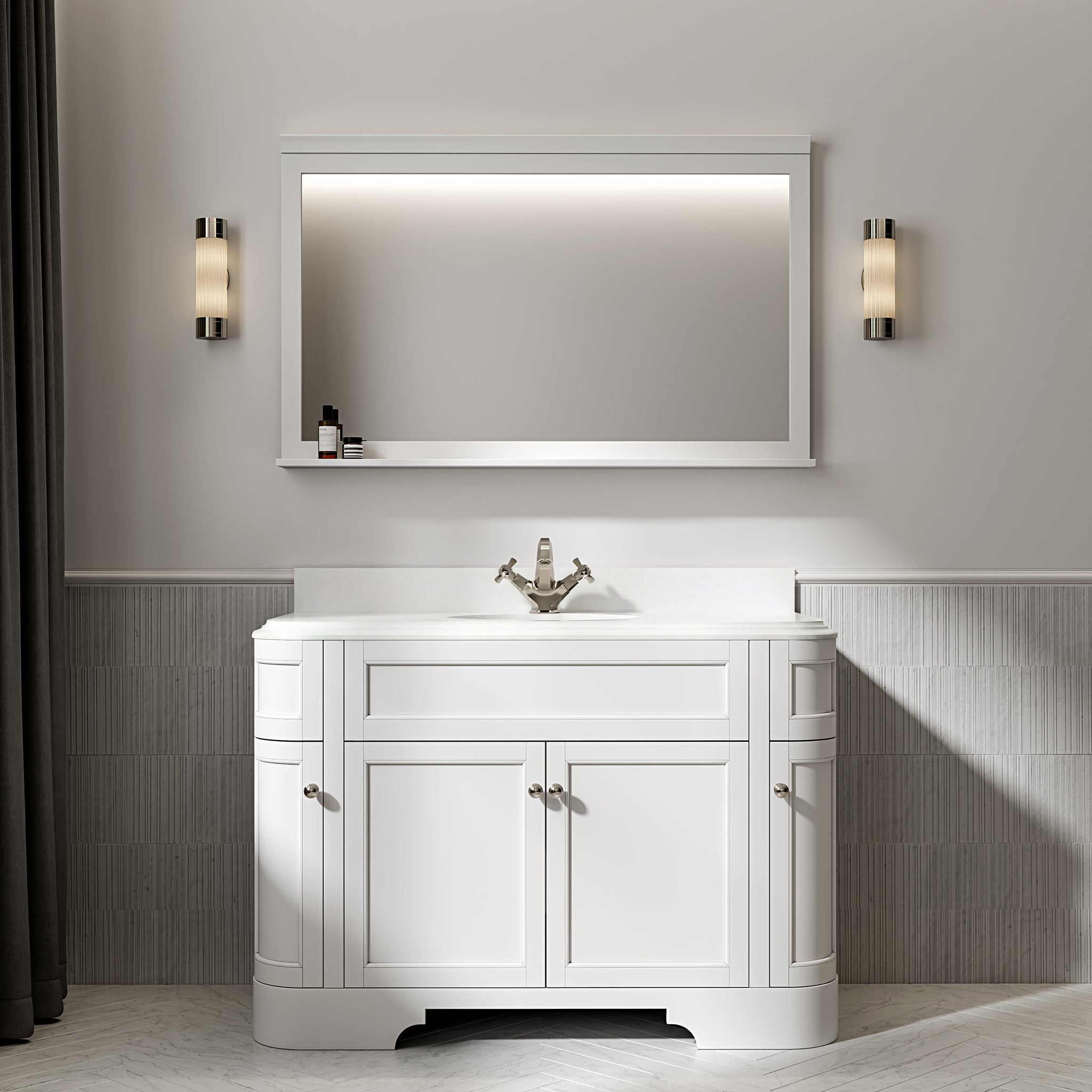 Cobham Quartz Floorstanding Vanity Unit (Matte White) 1200mm