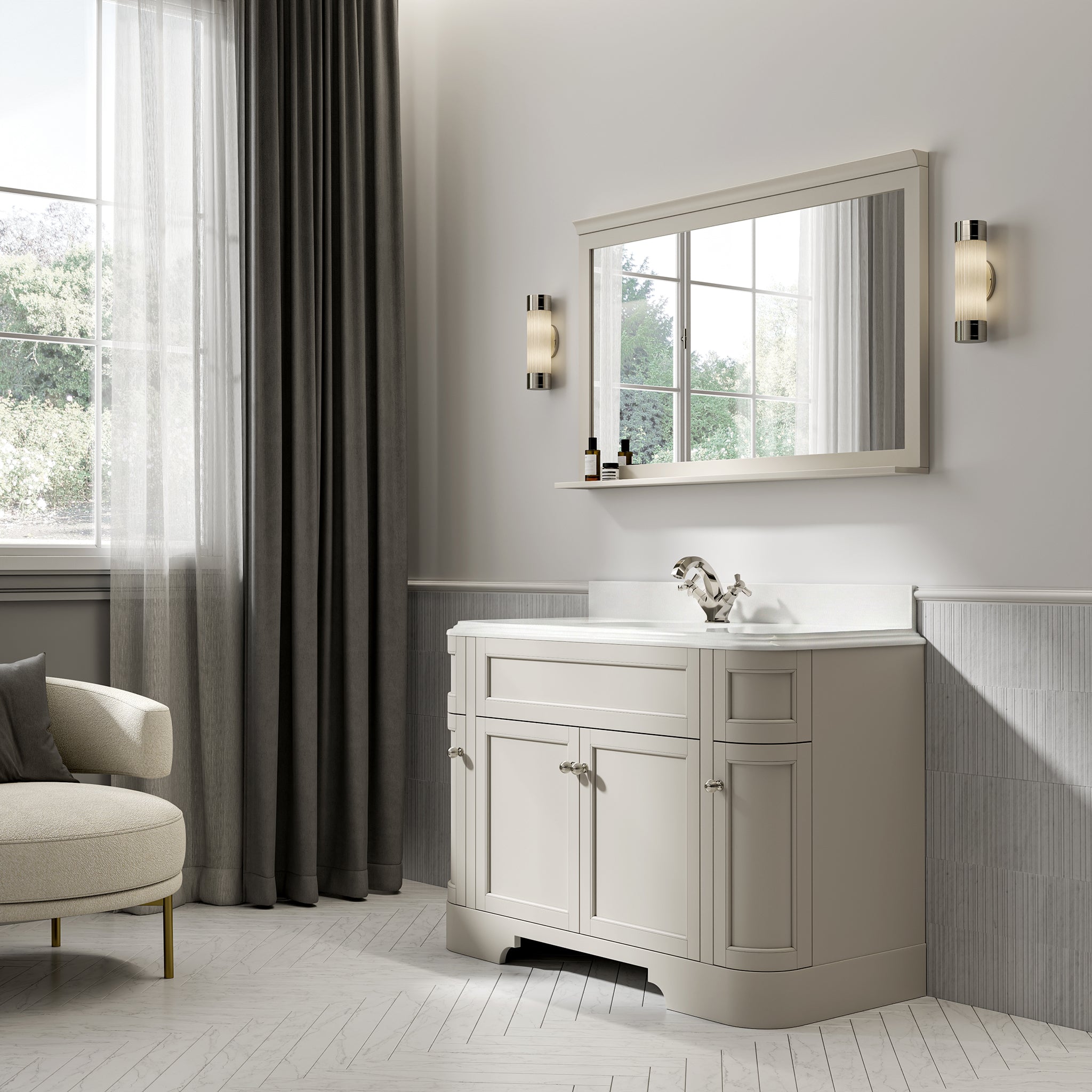 Cobham Quartz Floorstanding Vanity Unit (Matte Stone) 1200mm