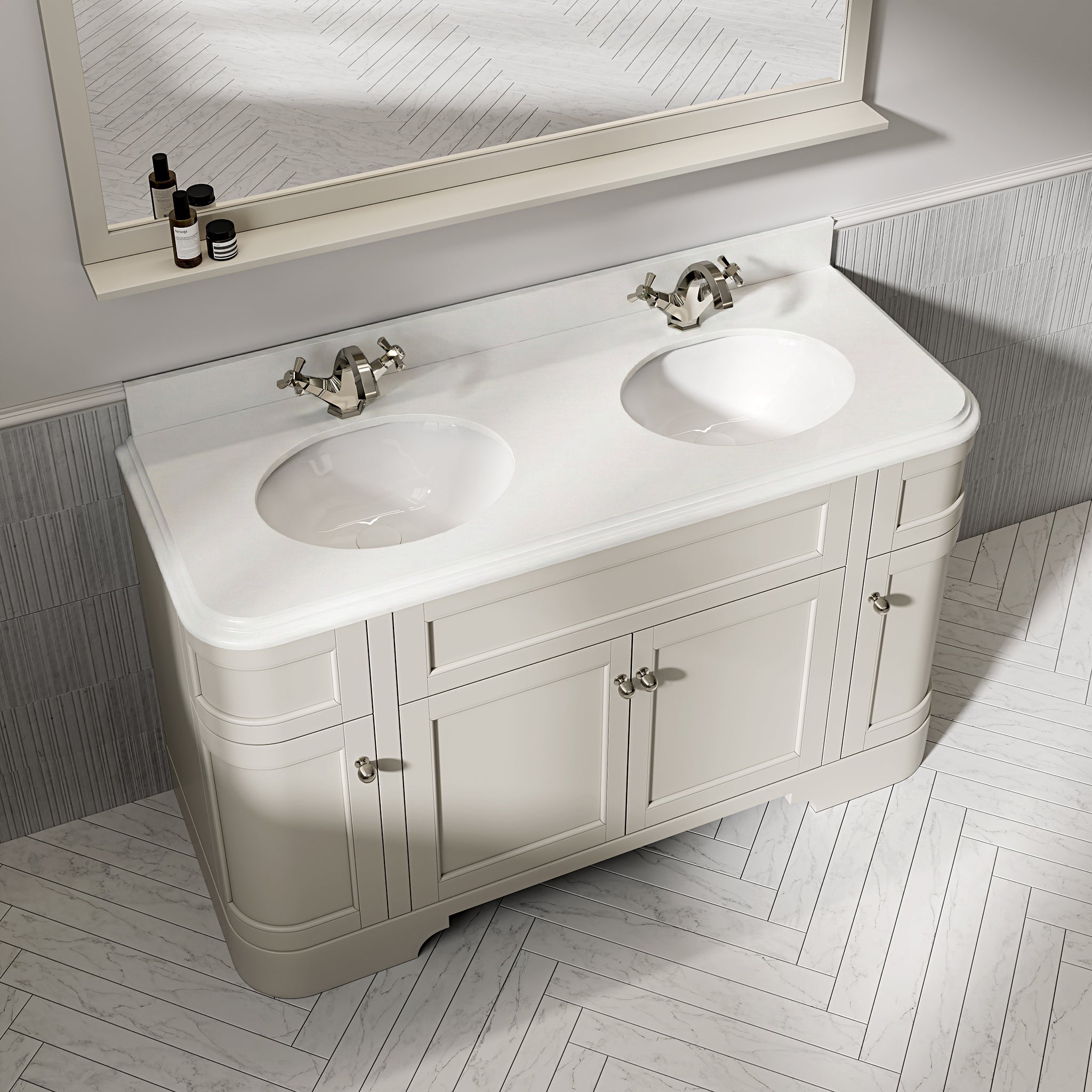 Cobham Quartz Floorstanding Vanity Unit (Matte Stone) 1400mm