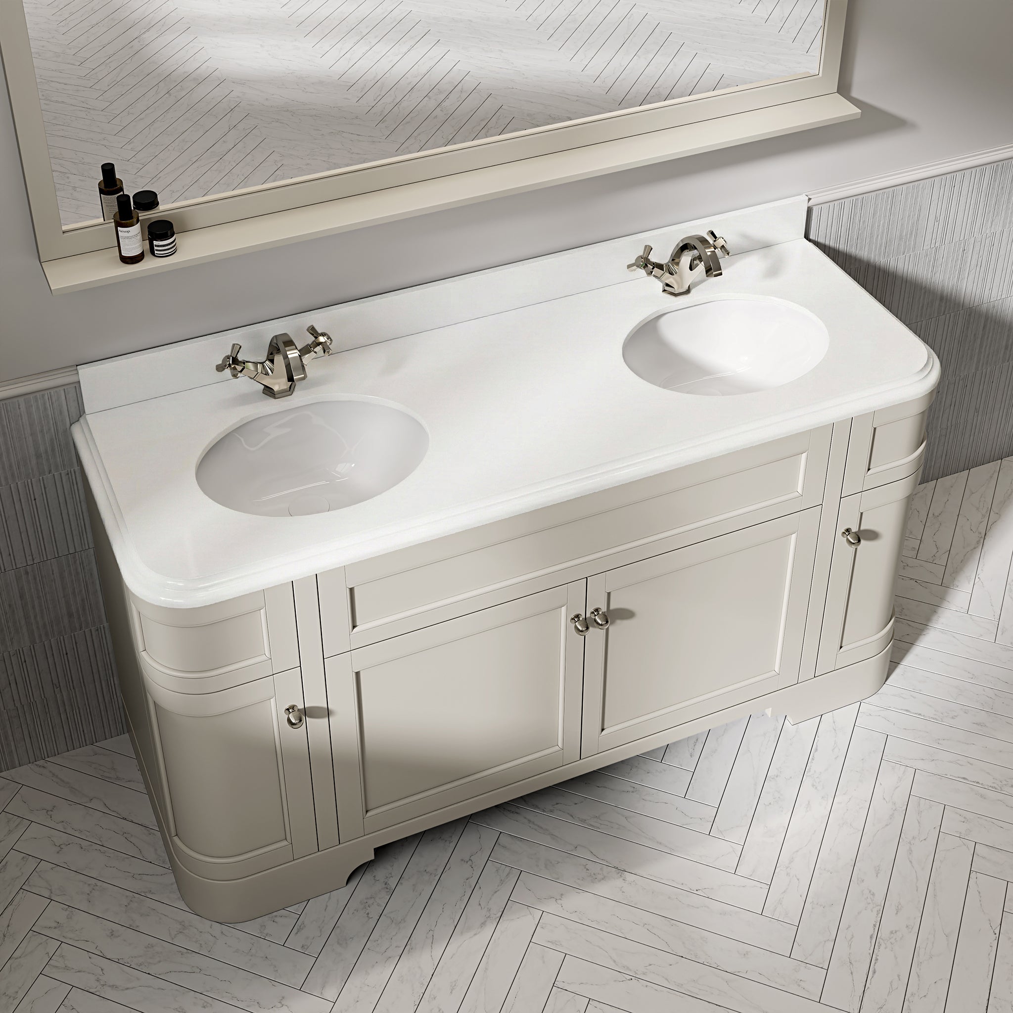 Cobham Quartz Floorstanding Vanity Unit (Matte Stone) 1600mm