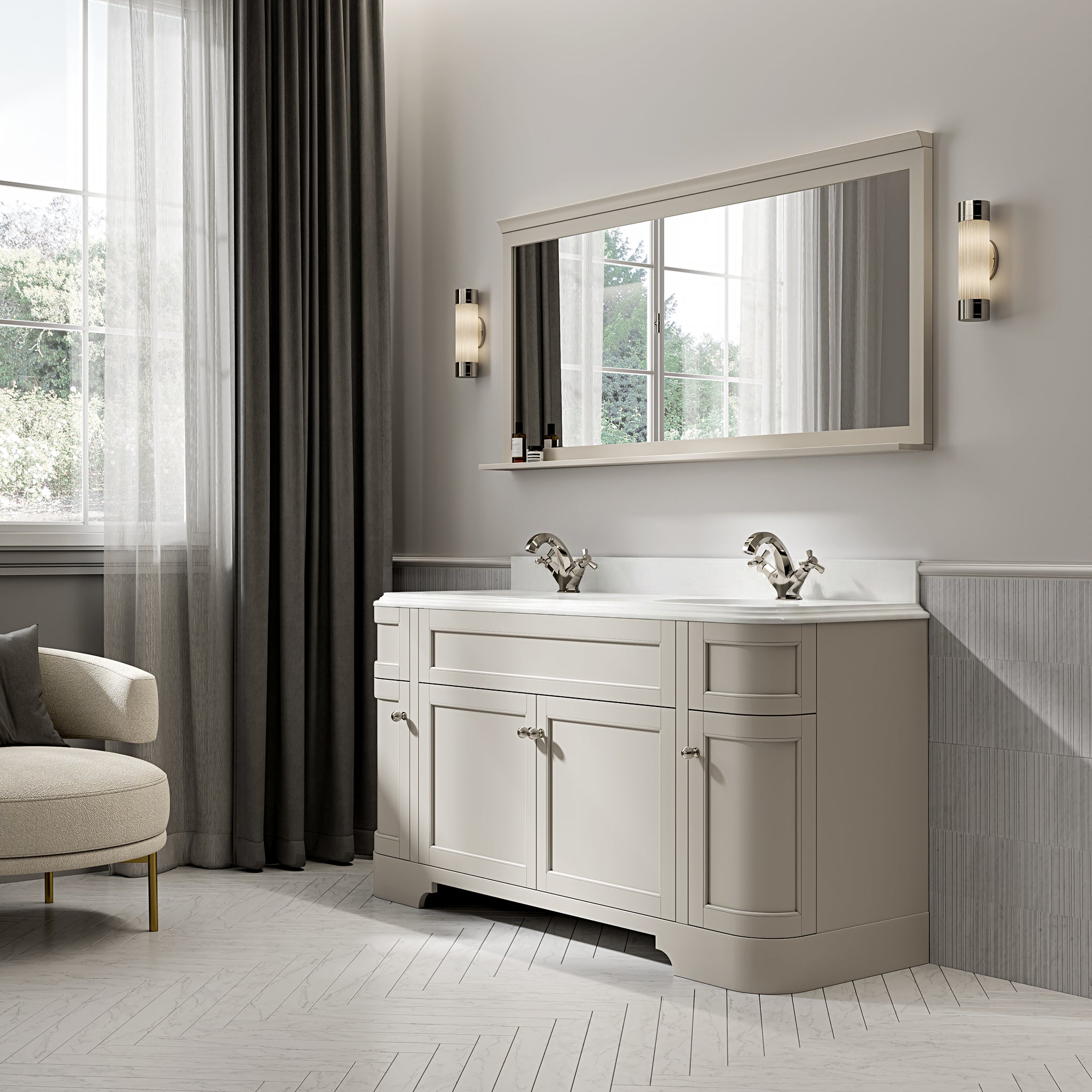 Cobham Quartz Floorstanding Vanity Unit (Matte Stone) 1600mm