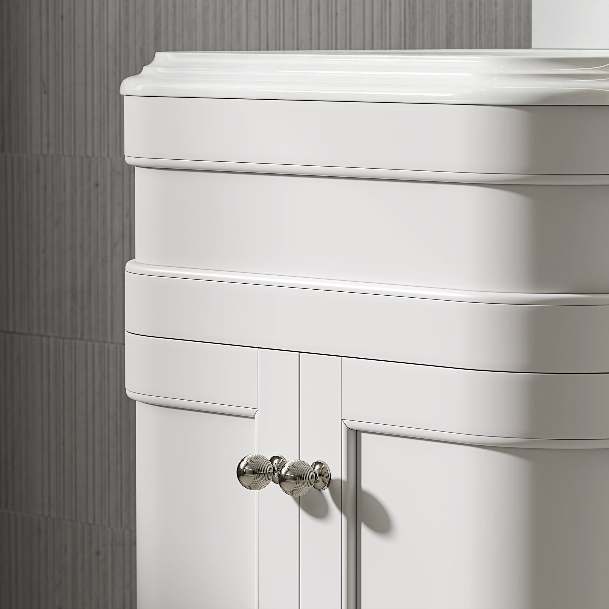 Cobham Quartz Floorstanding Vanity Unit (Matte White) 800mm