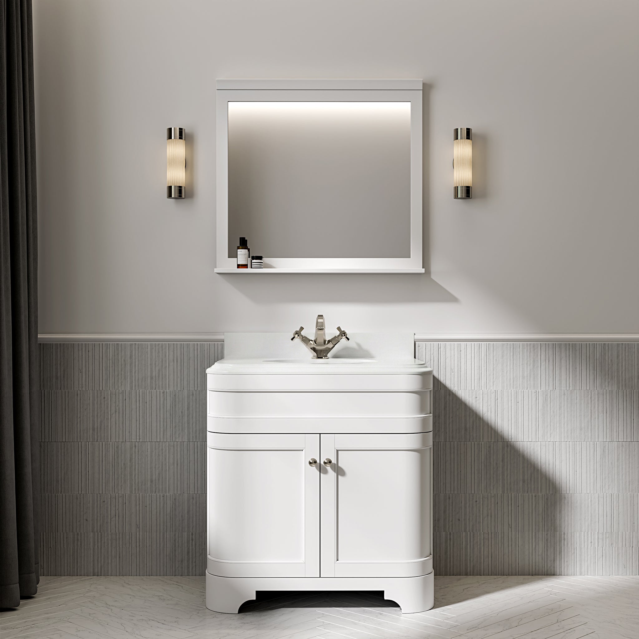 Cobham Quartz Floorstanding Vanity Unit (Matte White) 800mm