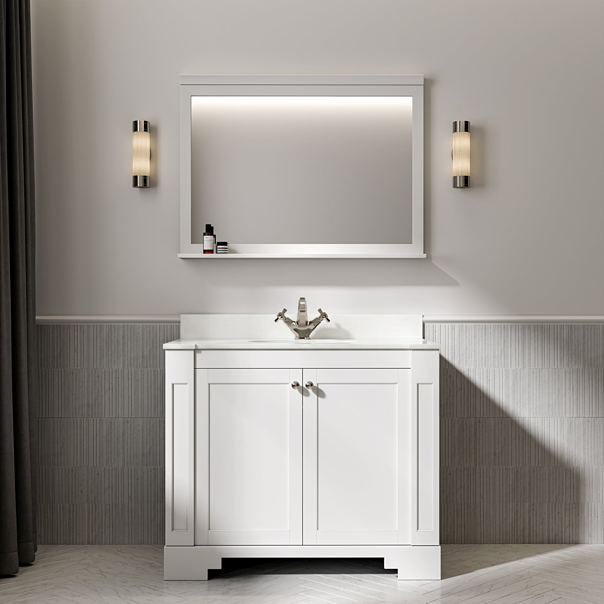 Wentworth Quartz Floorstanding Vanity Unit (Matte White) 1000mm