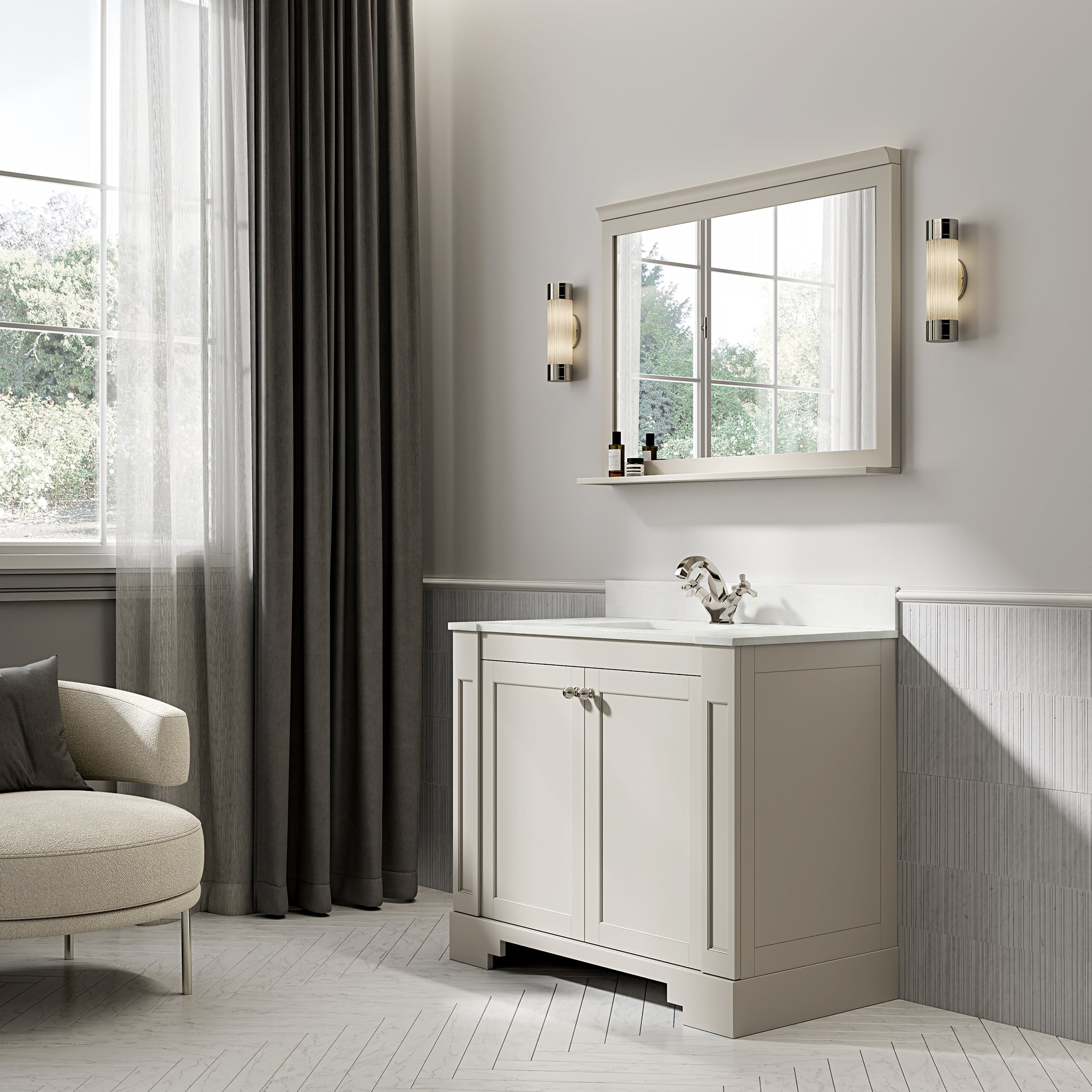 Wentworth Quartz Floorstanding Vanity Unit (Matte Stone) 1000mm