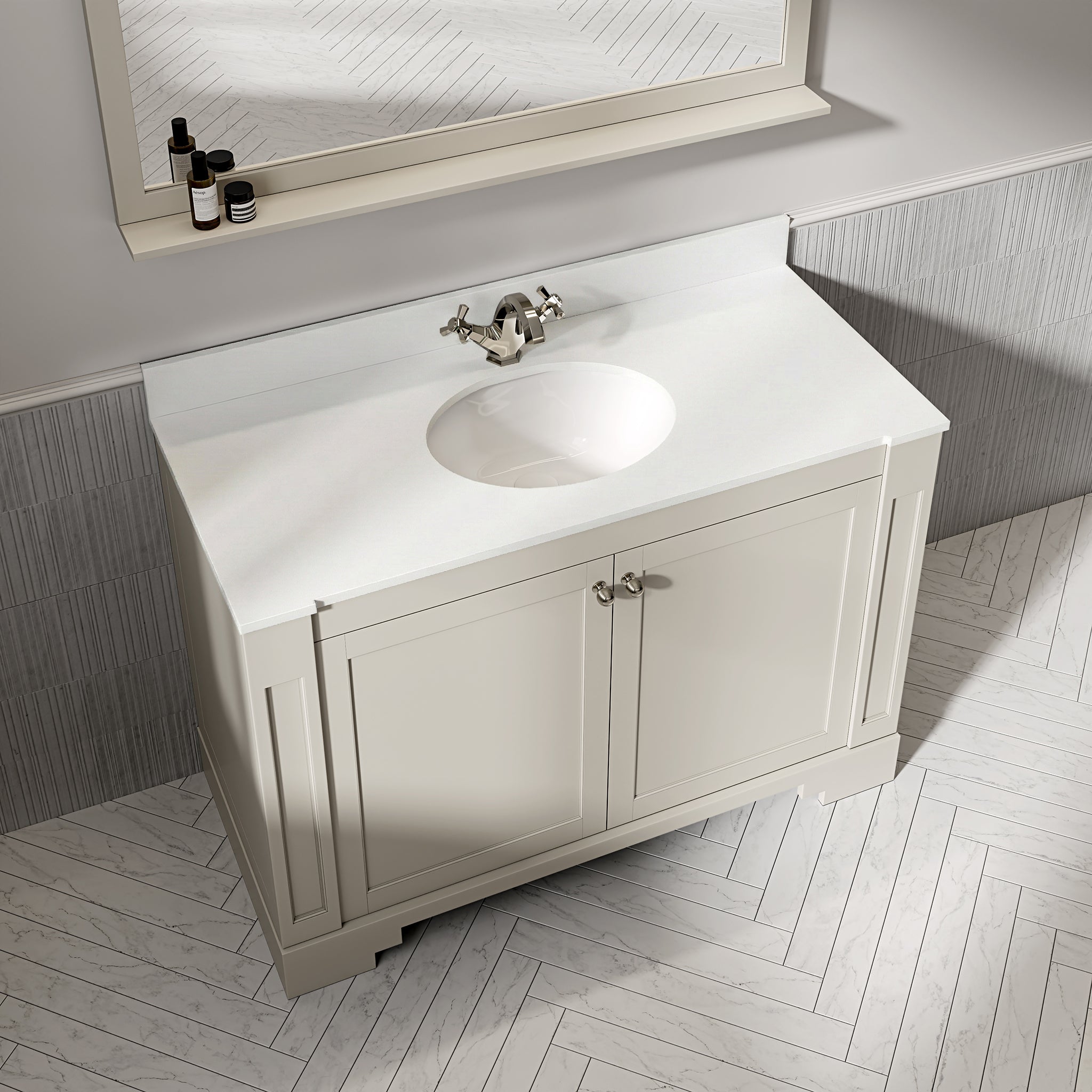 Wentworth Quartz Floorstanding Vanity Unit (Matte Stone) 1200mm