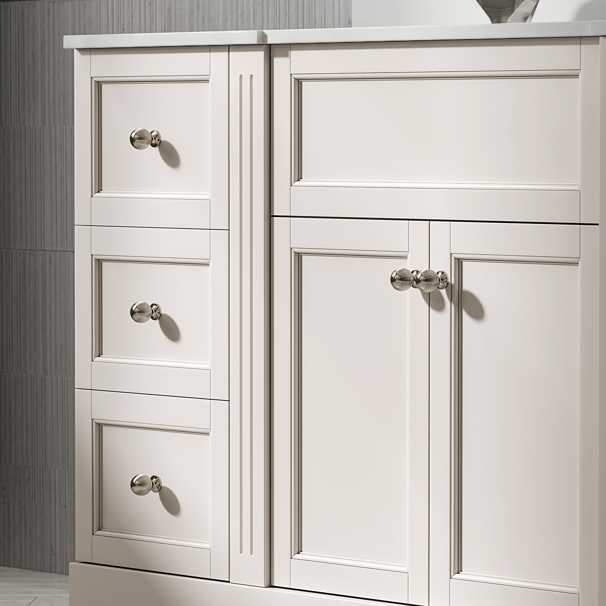 Wentworth Quartz Floorstanding Vanity Unit (Matte Cream) 1400mm