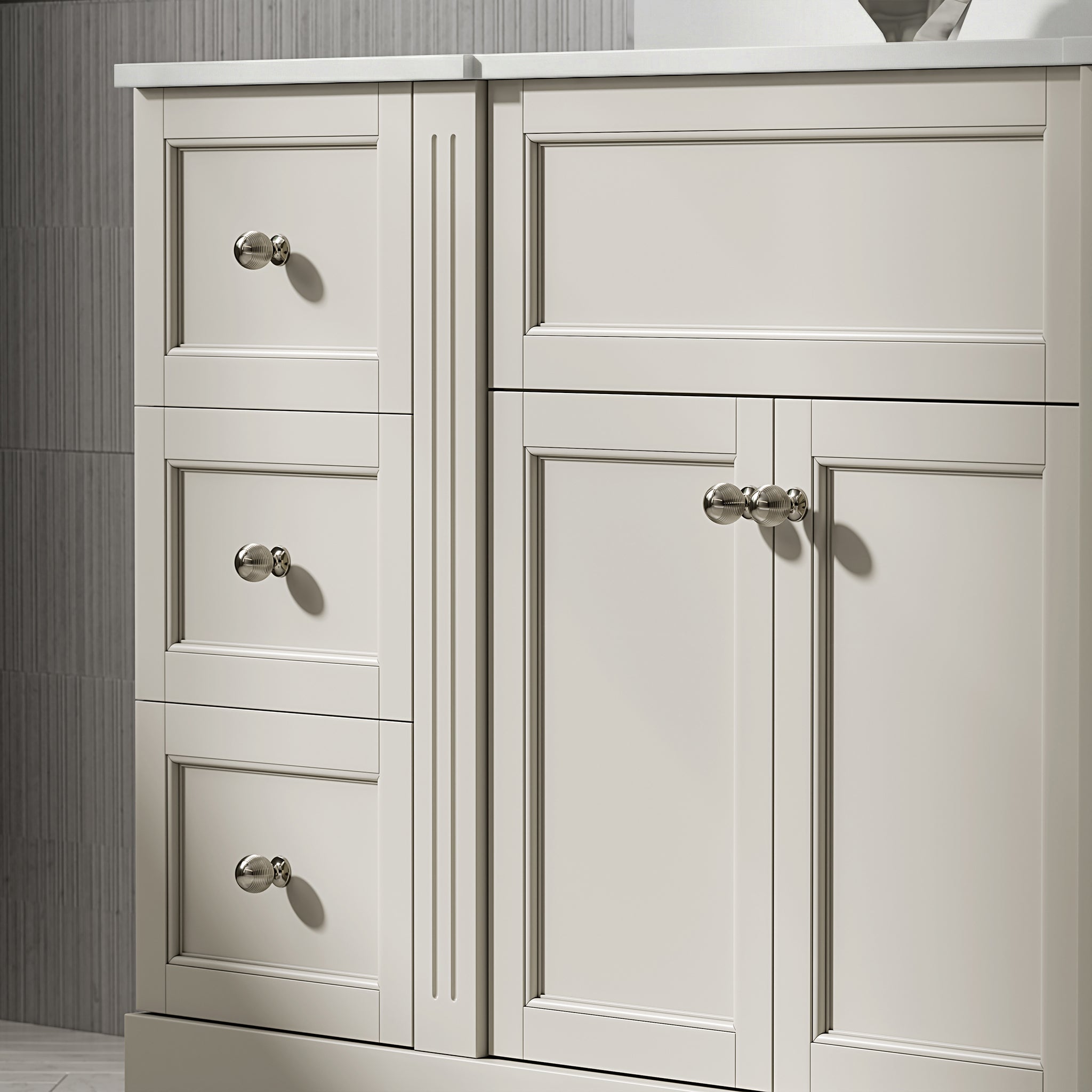 Wentworth Quartz Floorstanding Vanity Unit (Matte Stone) 1400mm