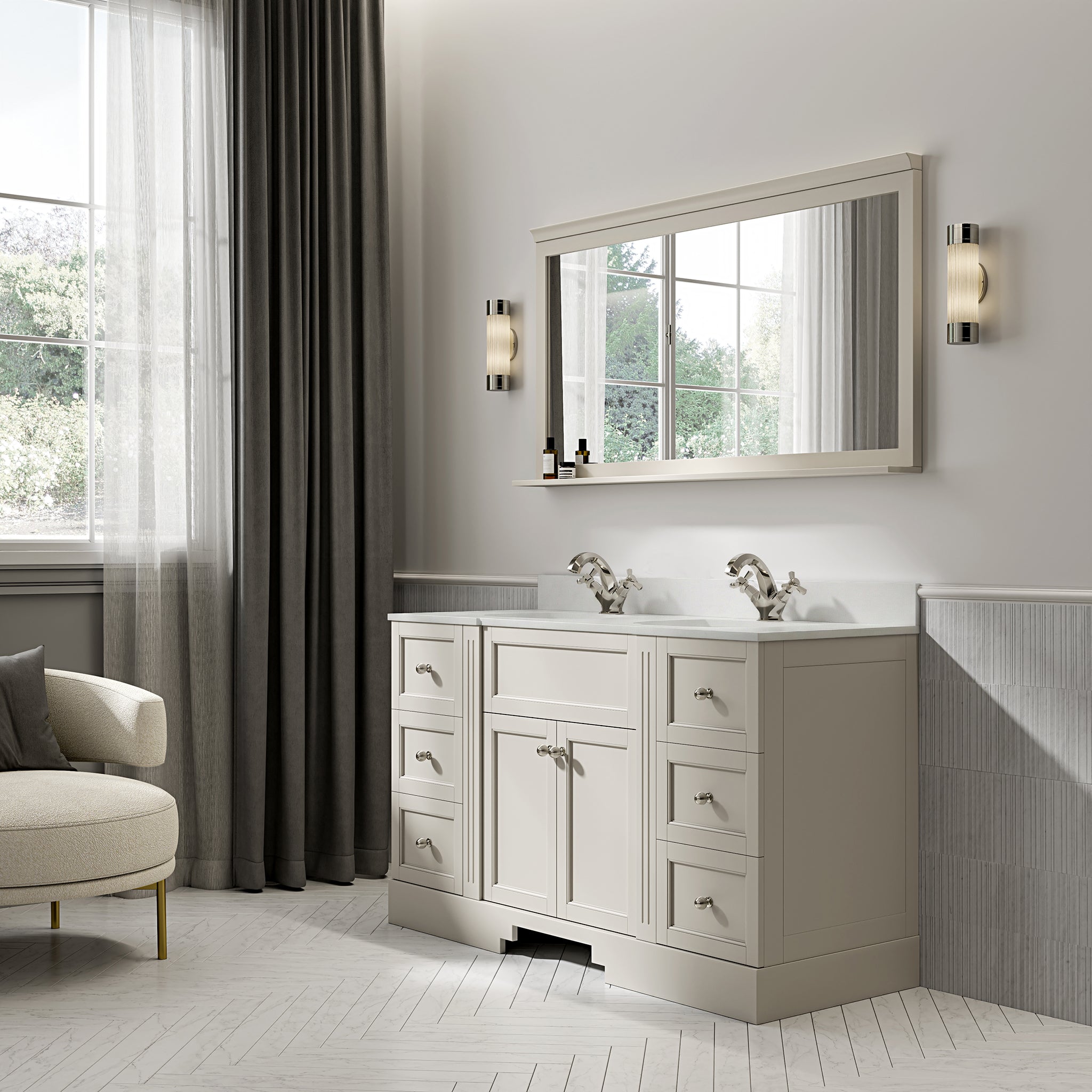 Wentworth Quartz Floorstanding Vanity Unit (Matte Stone) 1400mm