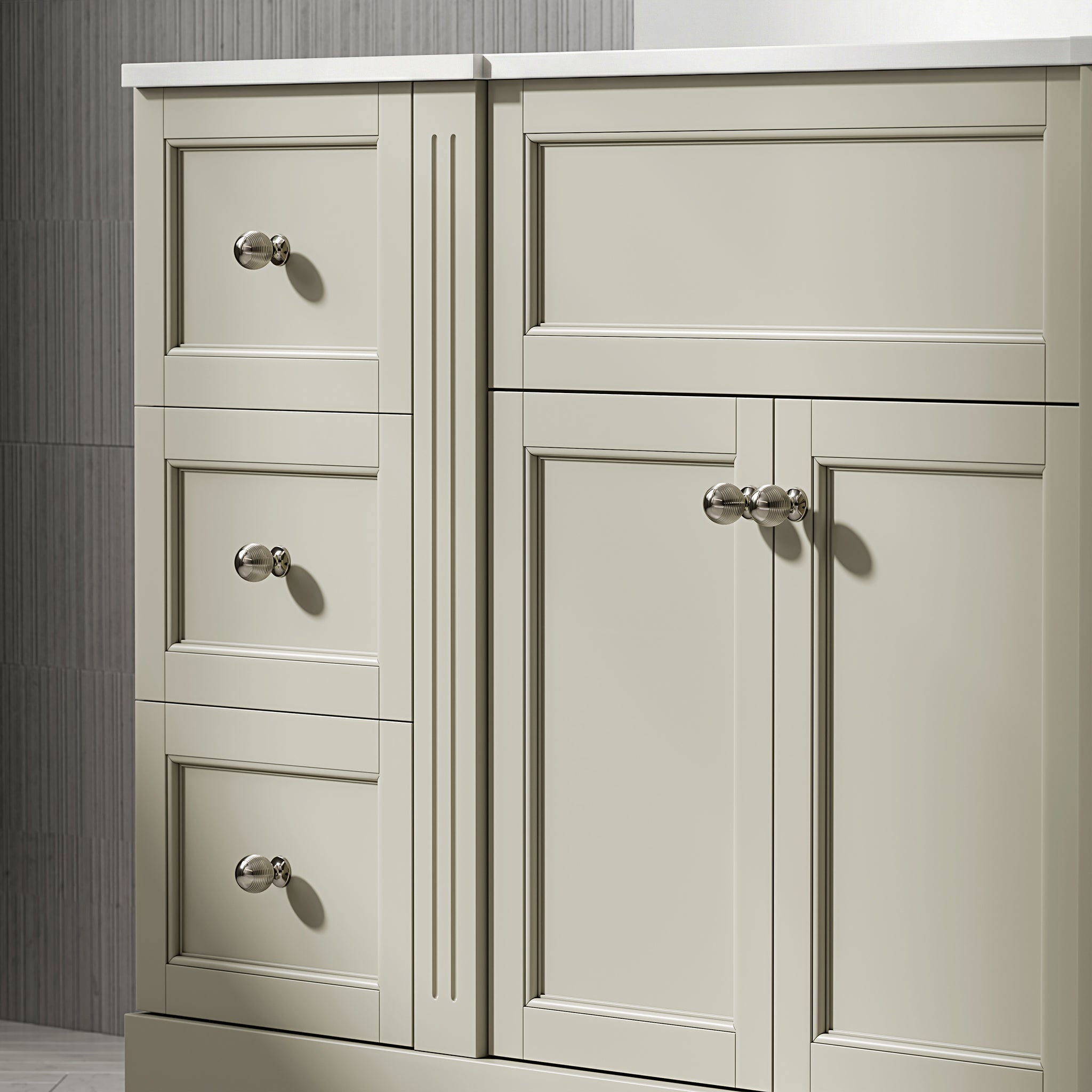 Wentworth Quartz Floorstanding Vanity Unit (Matte Olive) 1600mm