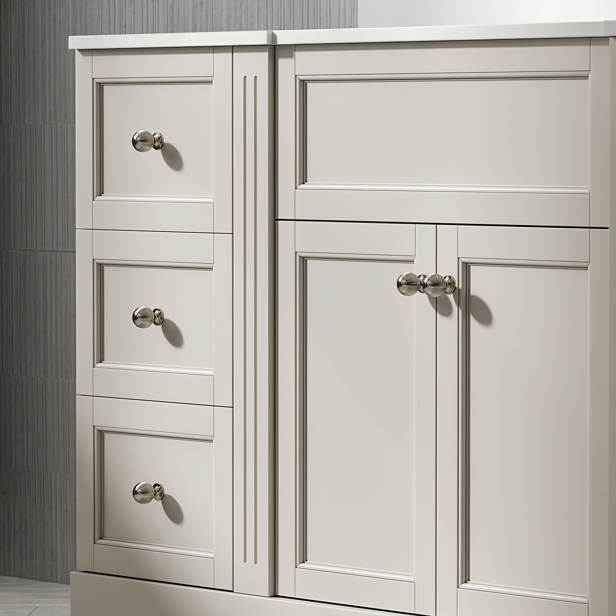 Wentworth Quartz Floorstanding Vanity Unit (Matte Stone) 1600mm