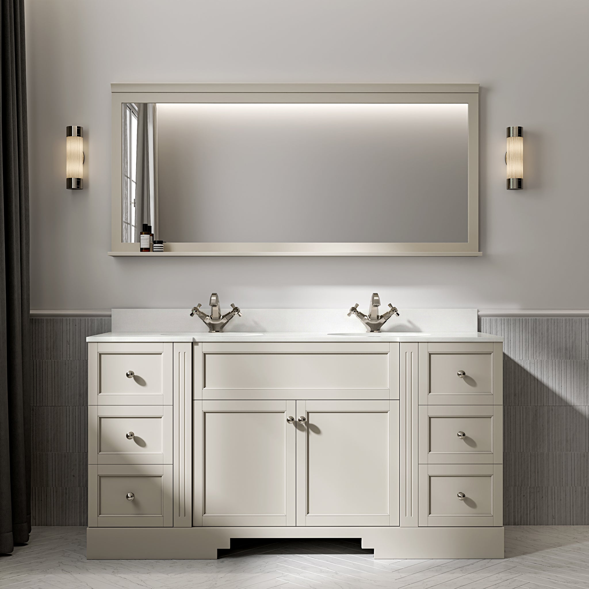 Wentworth Quartz Floorstanding Vanity Unit (Matte Stone) 1600mm