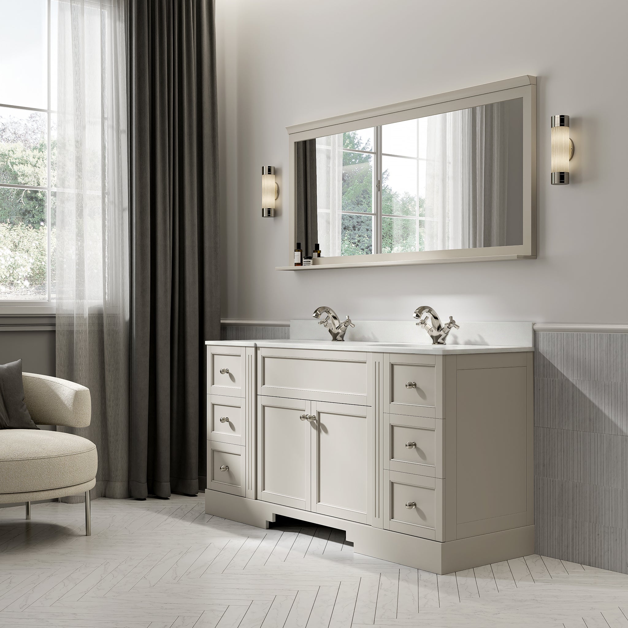 Wentworth Quartz Floorstanding Vanity Unit (Matte Stone) 1600mm